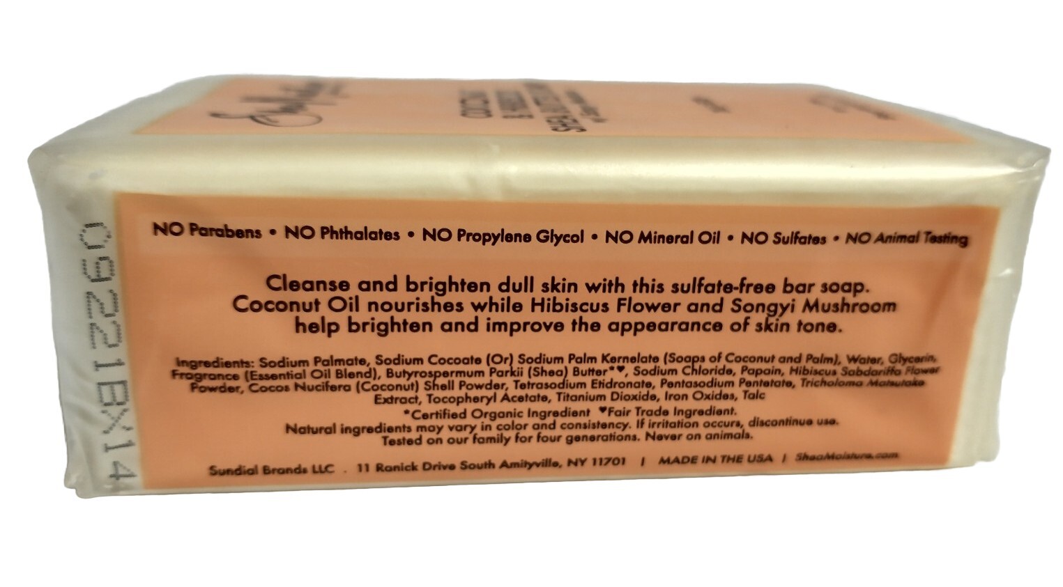 Shea Moisture Coconut & Hibiscus Shea Butter Soap W/ Songyi Mushroom 8oz Bar