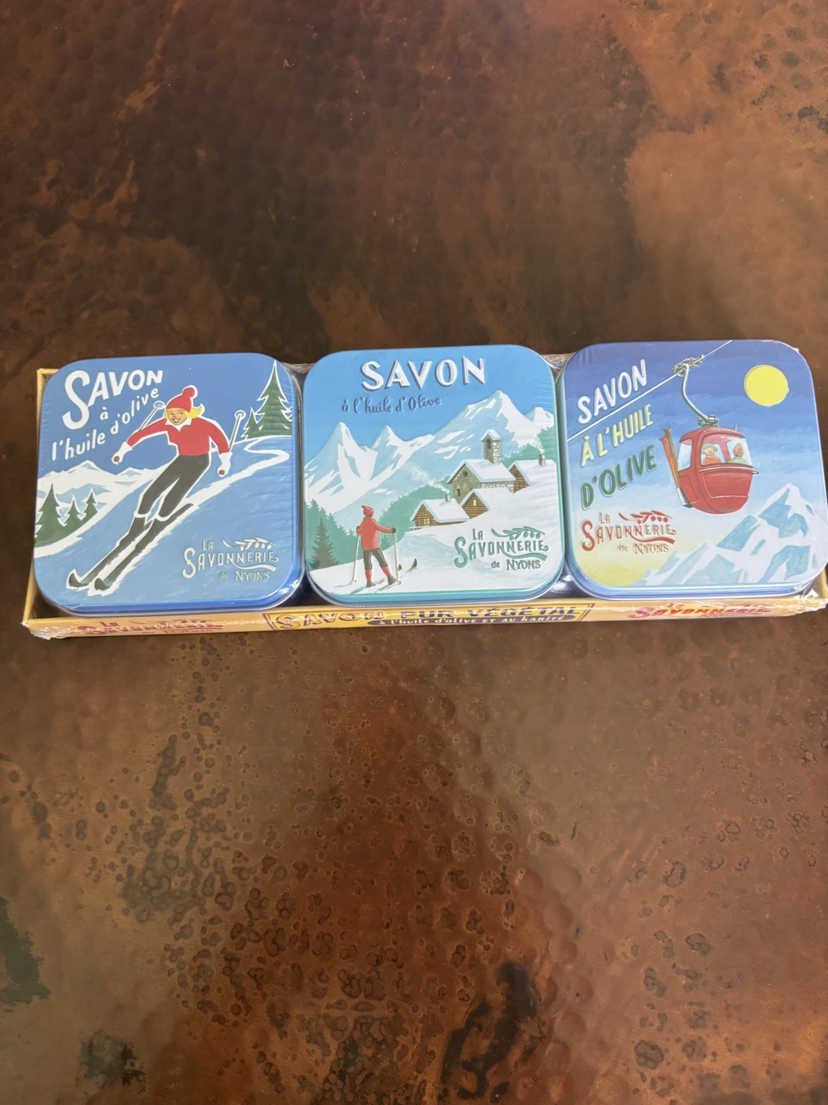 La Savonnerie de Nyons pur vegetal soap d’olive/3 Sets of 3 NEW TINS/Your Choice