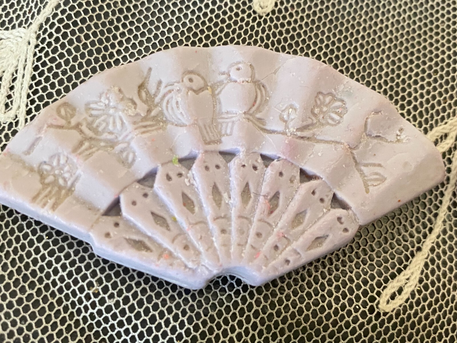 Vintage Lot of 5 Asian Fan Shaped Scented Soaps Decor Display