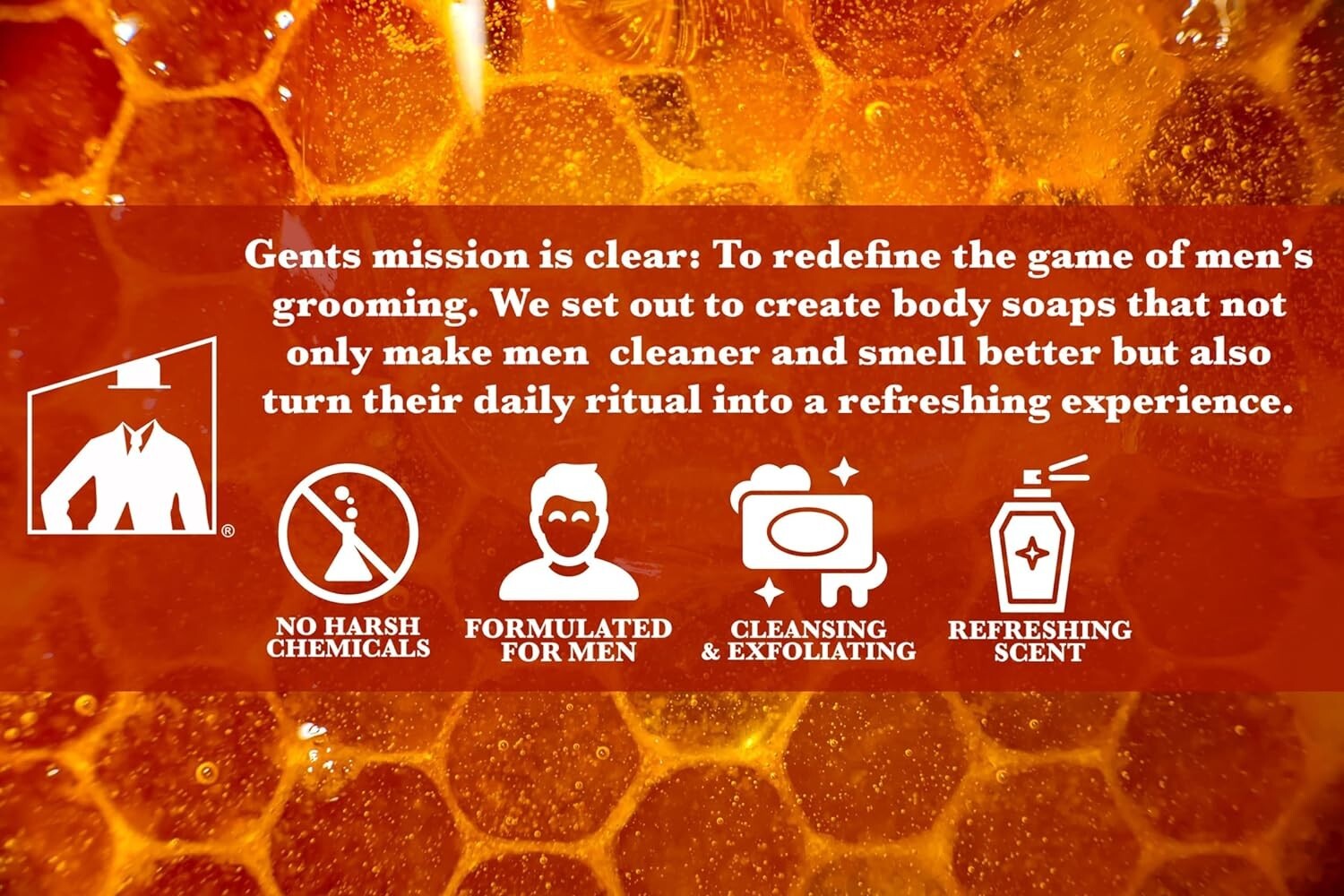 Gents Moisturizing Bar Soap for Men (Malibu Sunset & Royal Beehive Pack of 2