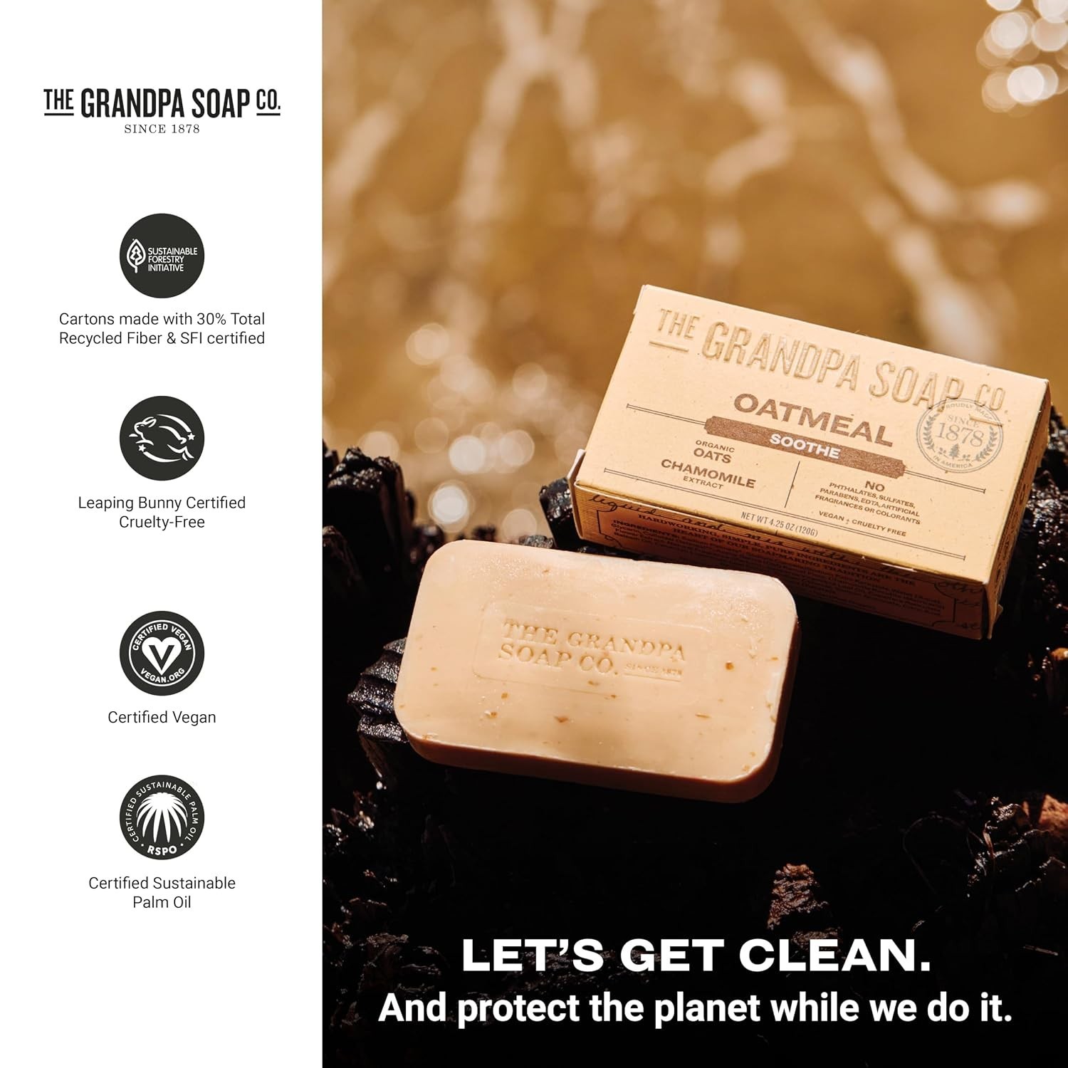 Oatmeal Bar Soap – With Organic Oats + Chamomile Extract, Gently Exfoliates a…