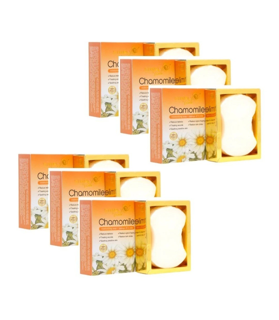 Simply Bella Chamomile Sponge Soap 100g Moisturizing Soothing Hydrating Floral