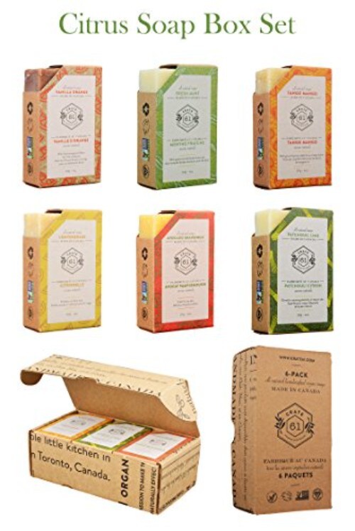 Vegan Handmade Bar Soap – Luxury Premium Essential Oils – Pack of 6 Citrus