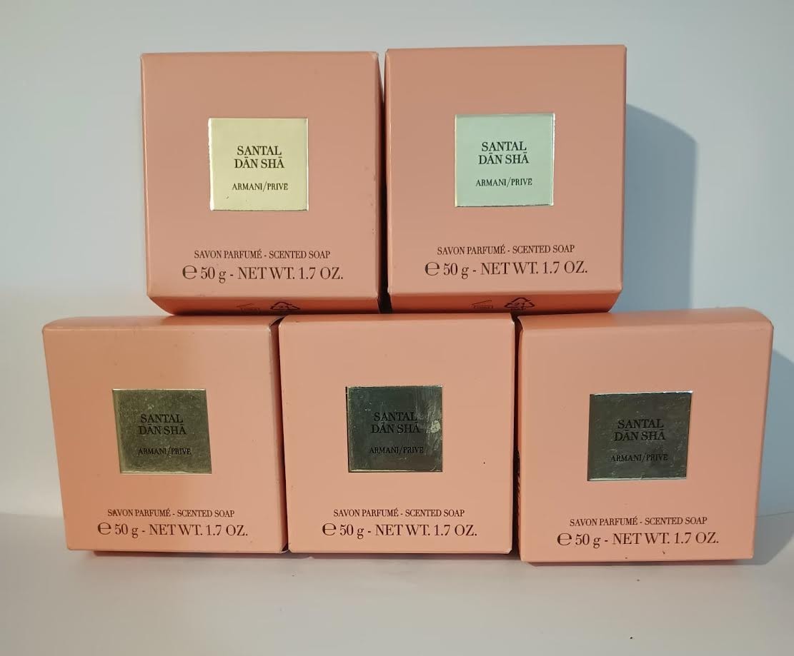 Armani Privé SANTAL DAN SHA scented Luxury Mini Soap 1.7Oz/50g LOT OF 5