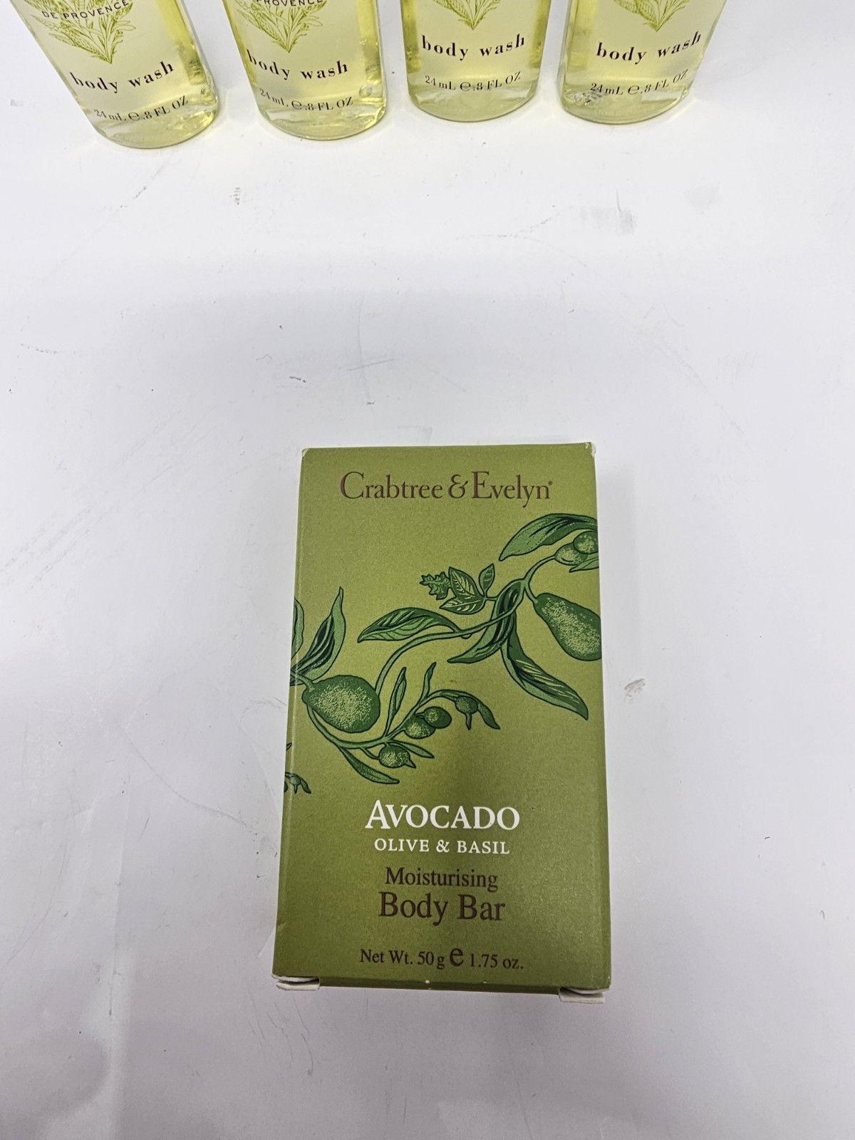CRABTREE EVELYN Travel Face Body Bar Soaps & 4 Verbena Lavender Body Wash Lot