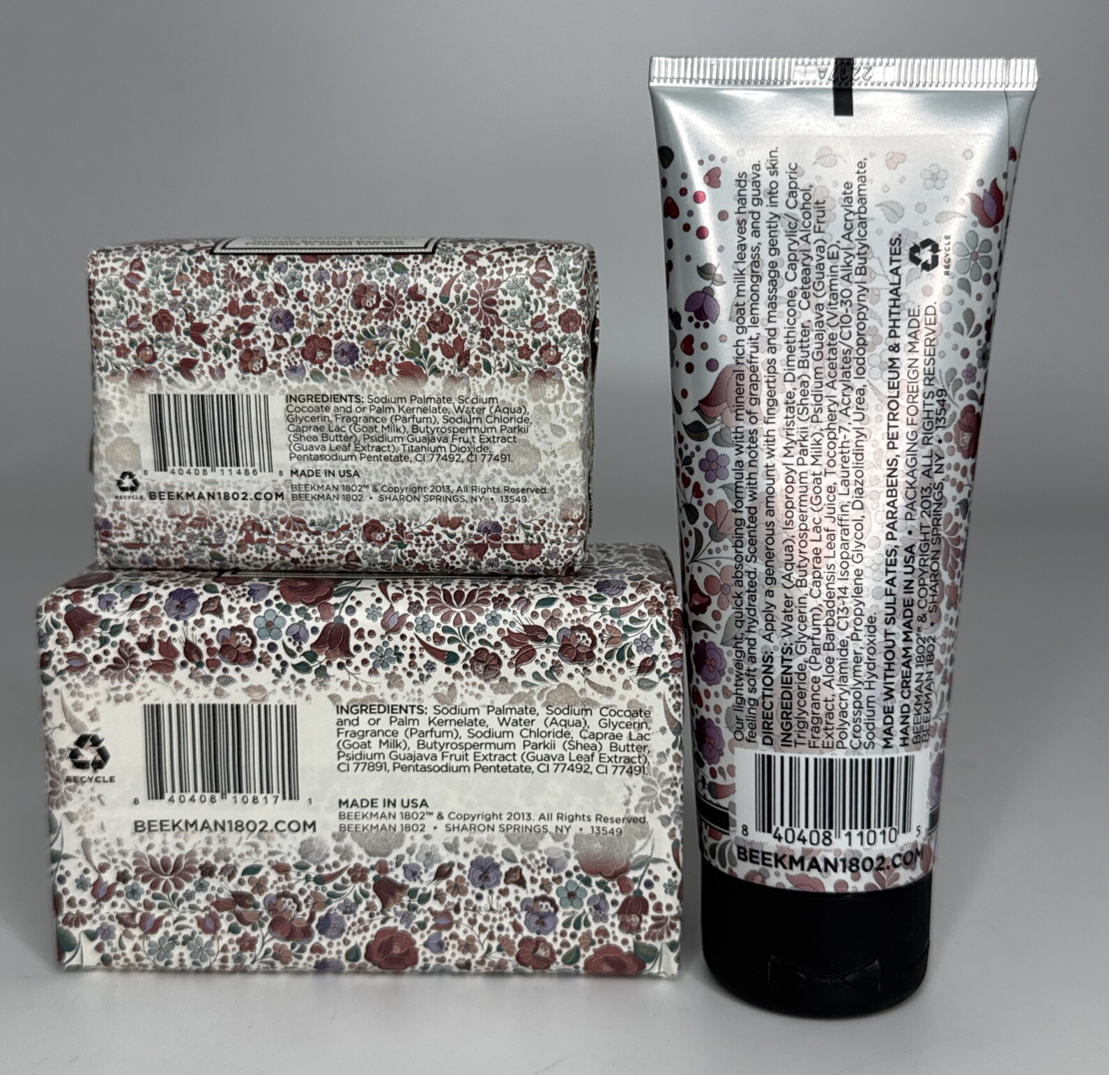 Beekman 1802 Goat Milk Hand Cream 3.4oz & 9.0oz Soap HONEYED GRAPEFRUIT Lot Set