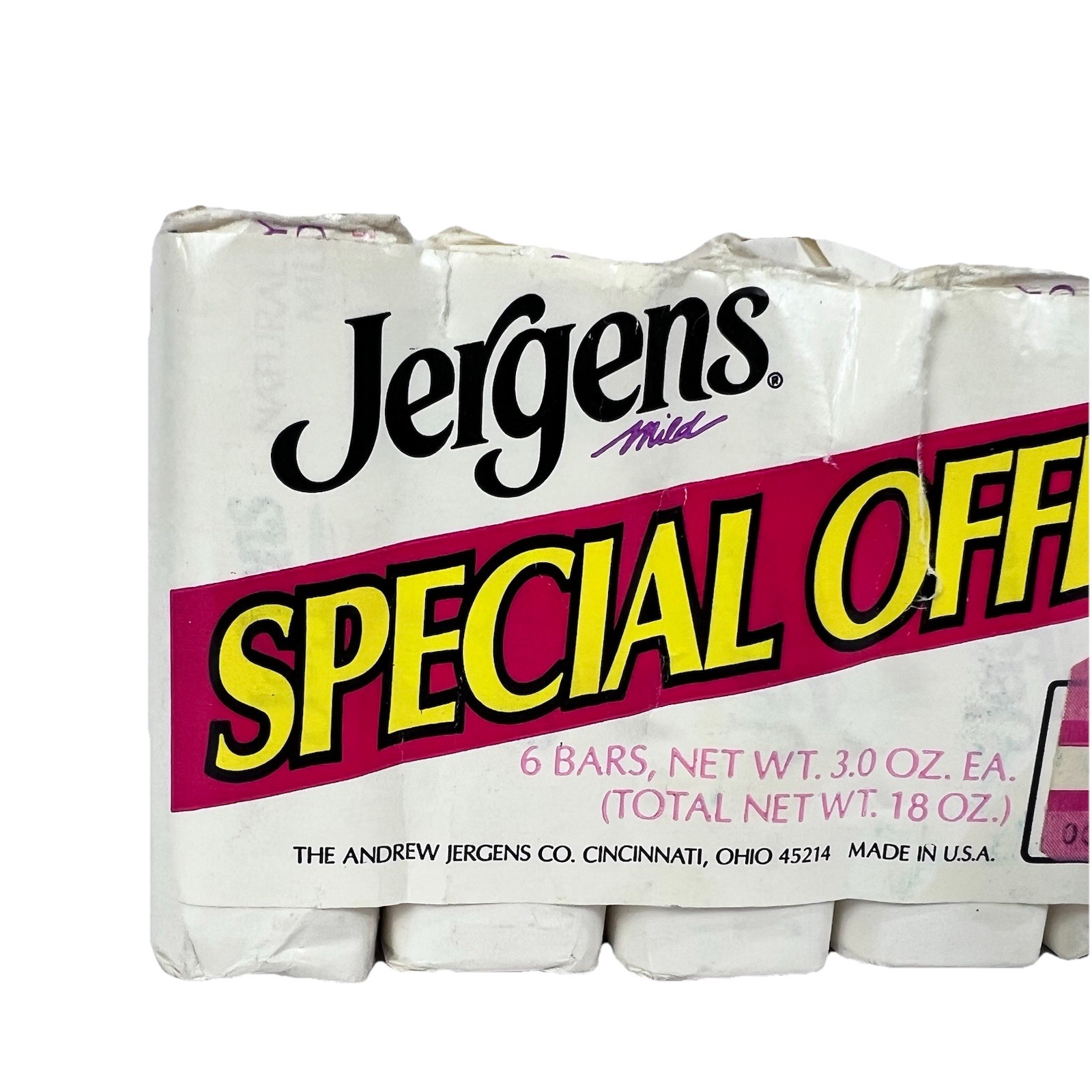Vintage Jergens Mild Bar Soap 6 Bar Family Pack Cleans Set Lot New NOS Prop