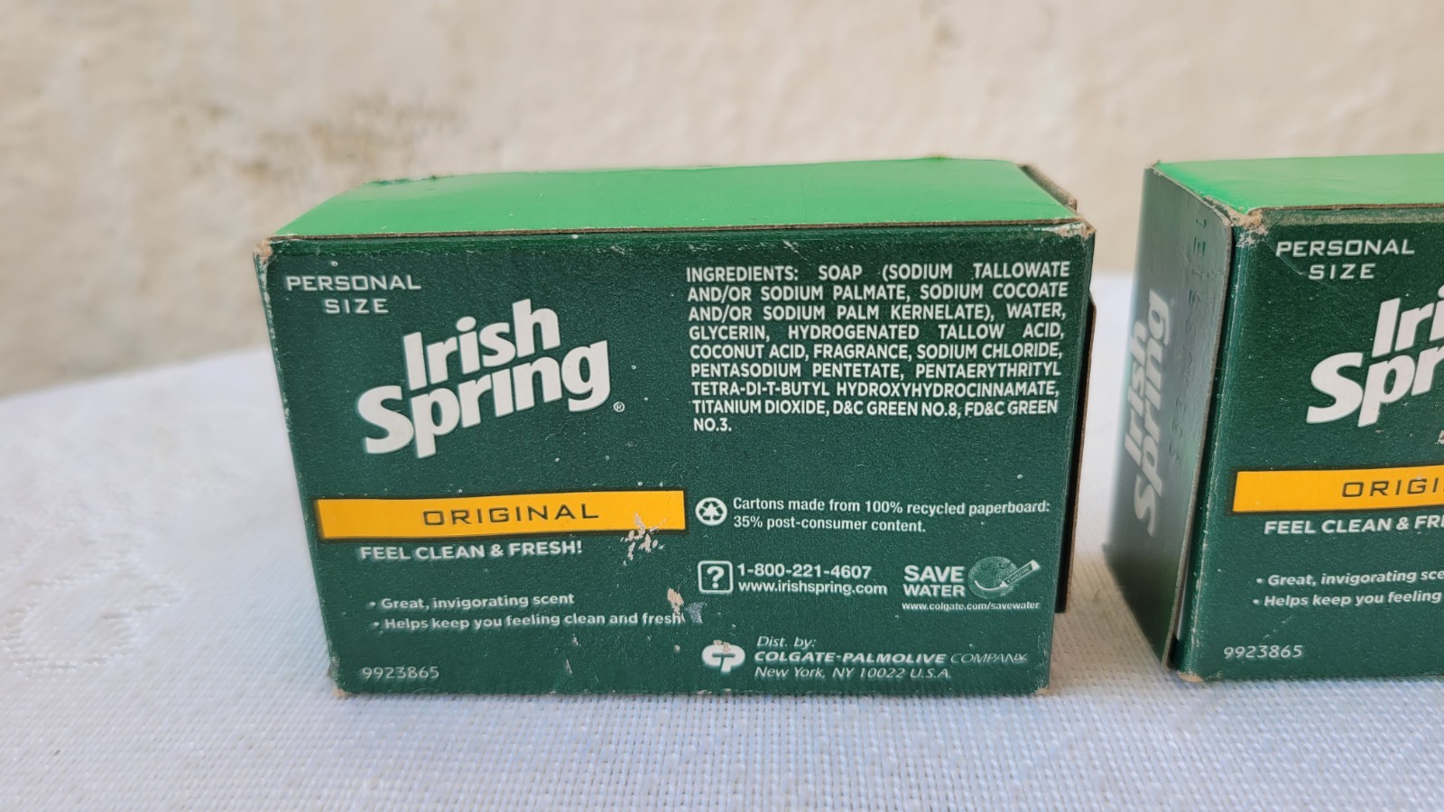 Irish Spring Original Deodorant Bar Soap, 3.2 oz bars, 2 Boxes, Personal Size