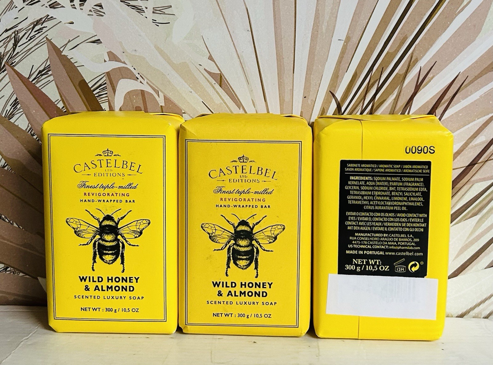 3-Pack Castelbel ~ Wild Honey & Almond Luxury Bar Soap 10.5 oz Each