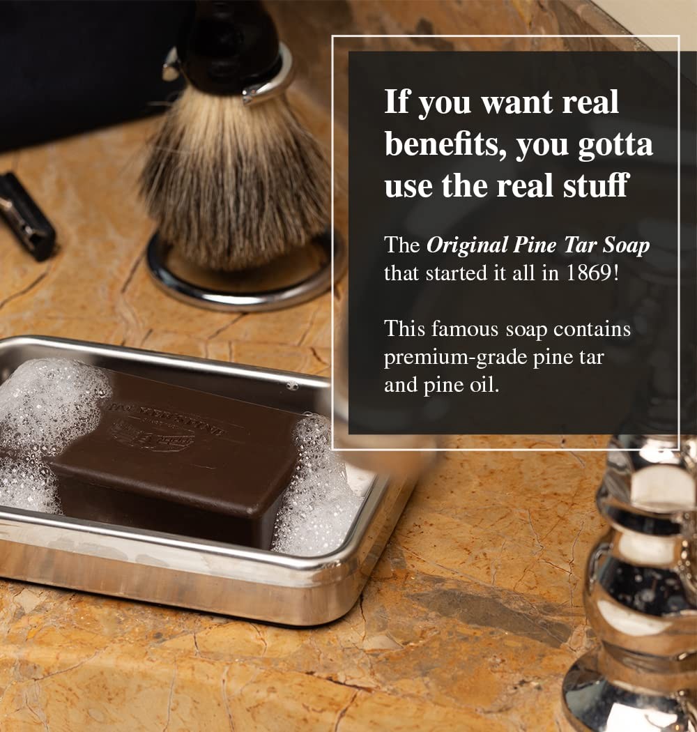 Tar Soap Bar for Men & Women | Original Body & Face Soap with Natural Pine Ta…