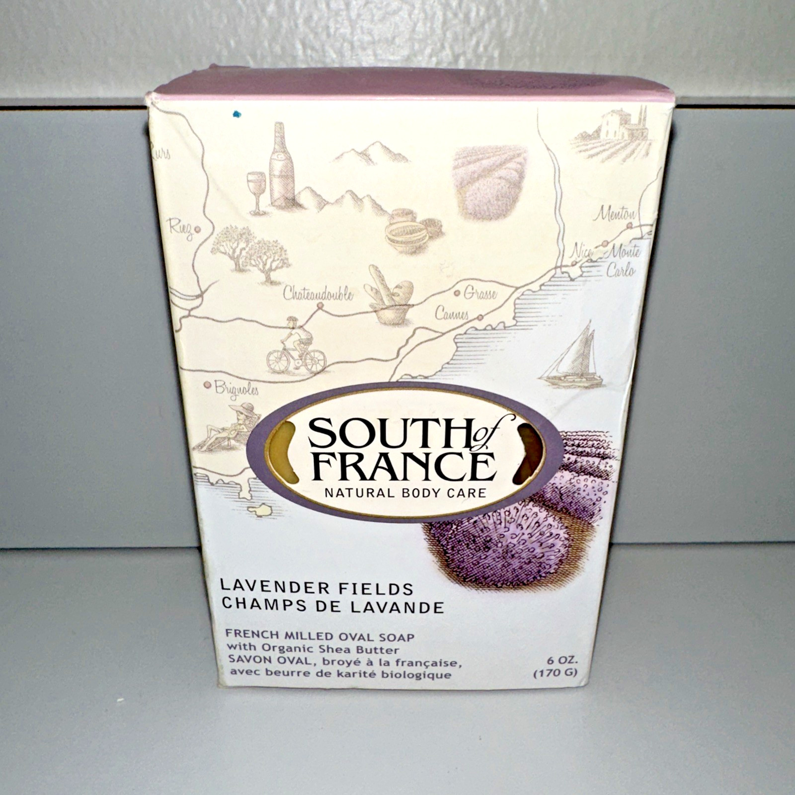 SOUTH OF FRANCE Lavender Fields French Milled Oval Bar Soap 6 oz