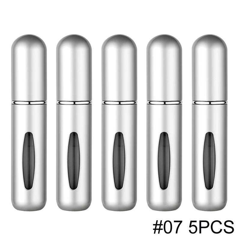 5Pcs Mini Travel Perfume Atomizer Bottle Spray Pump Case Refillable Portable US