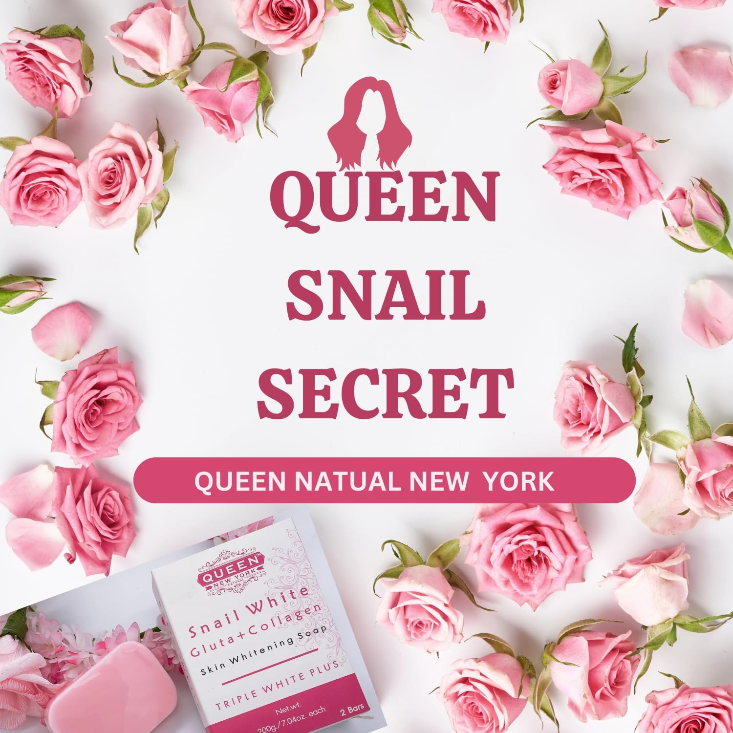 QUEEN SNAIL SECRET | Whip Soap Glutathione Collagen Skin Brightening Soap-Glo…