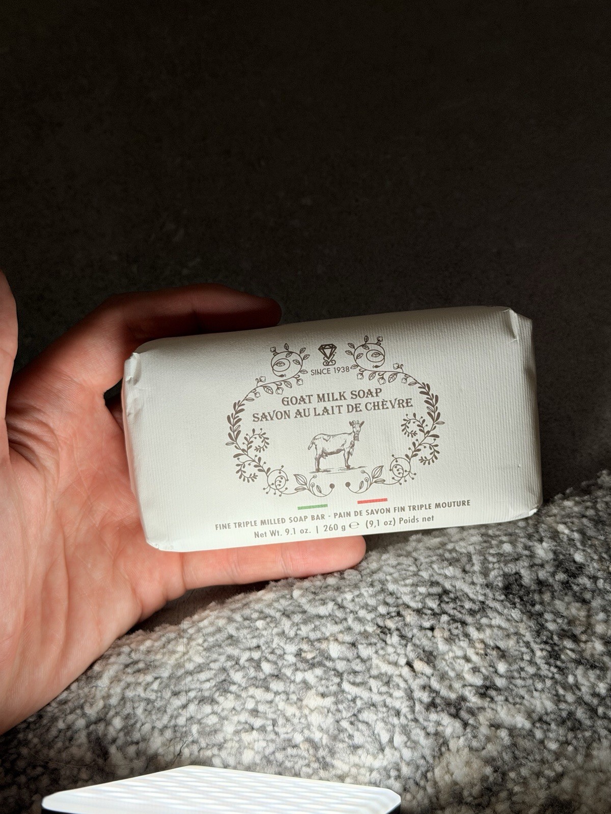Saponificio Zeni Diamante Triple Milled Goat Milk Soap Bar 9.1 oz
