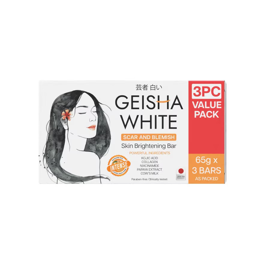 Original Geisha Scar and Blemish Skin Brightening Bar Intense 65g x 3 Bars