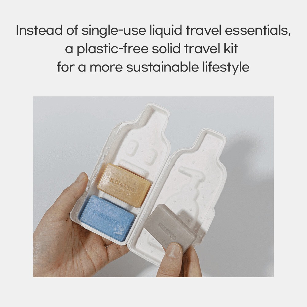 Donggubat Better Than Liquid Travel Kit Soap Shampoo, Conditioner, Face&Body Bar