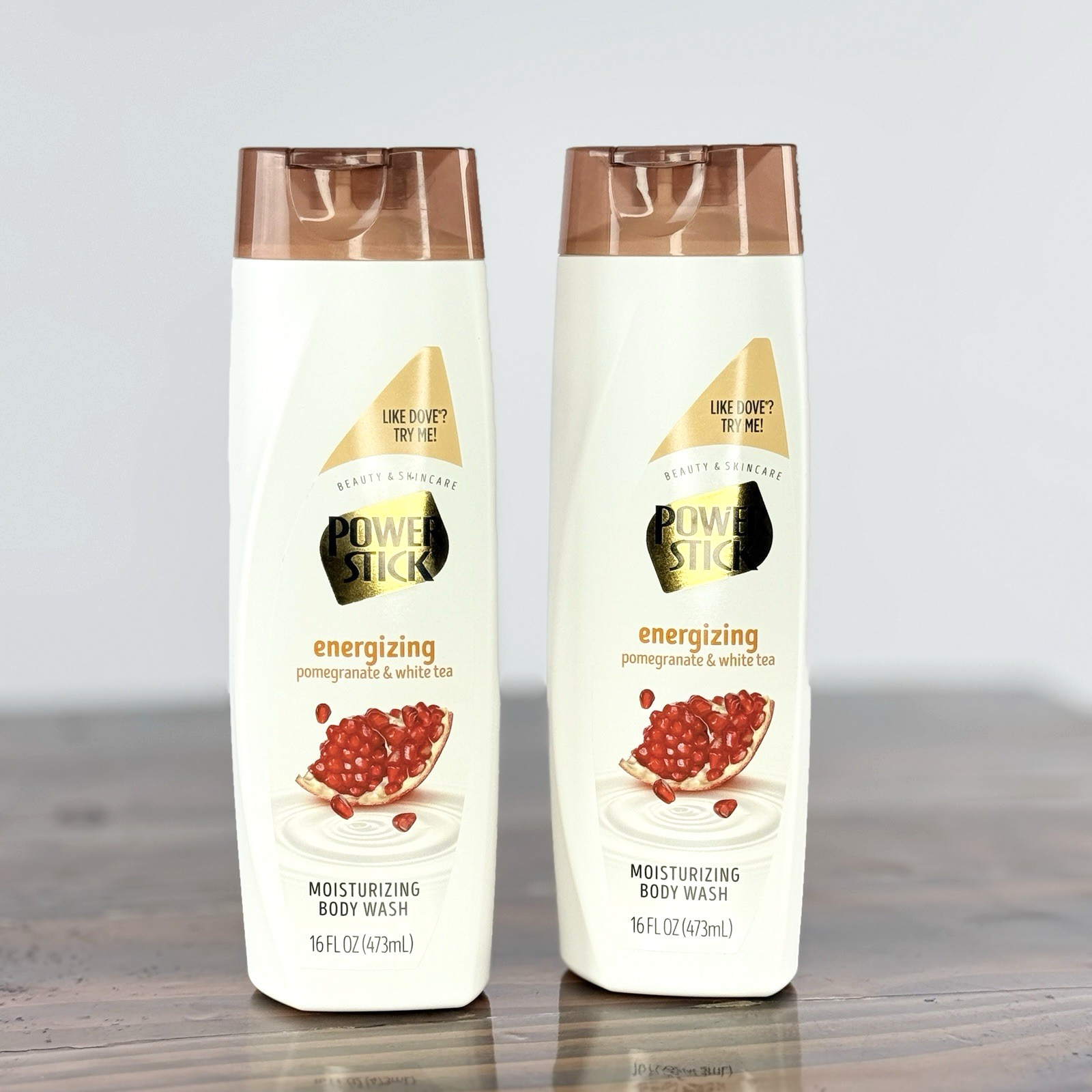 (2) Power Stick Energizing Moisturizing Body Wash Pomegranate & White Tea Scent