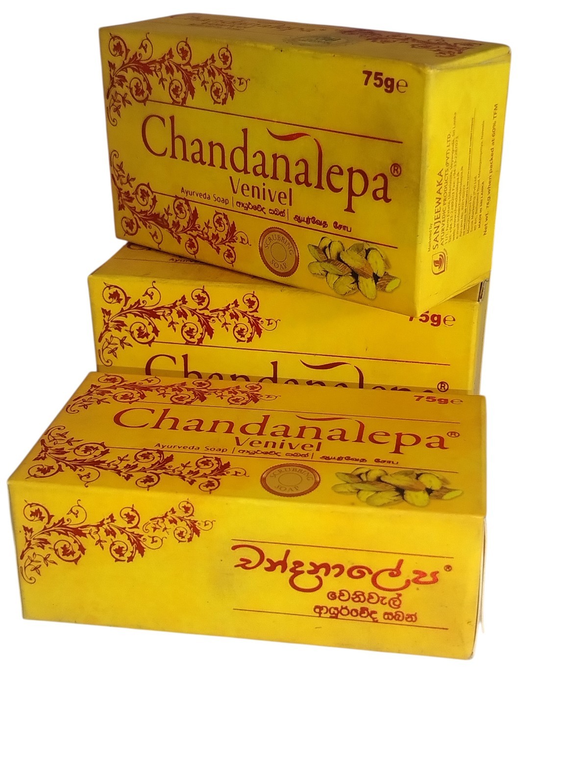 Chandanalepa Ayurvedic Venivel Herbal Soap – Yellow vine / Tree turmeric 3pcs