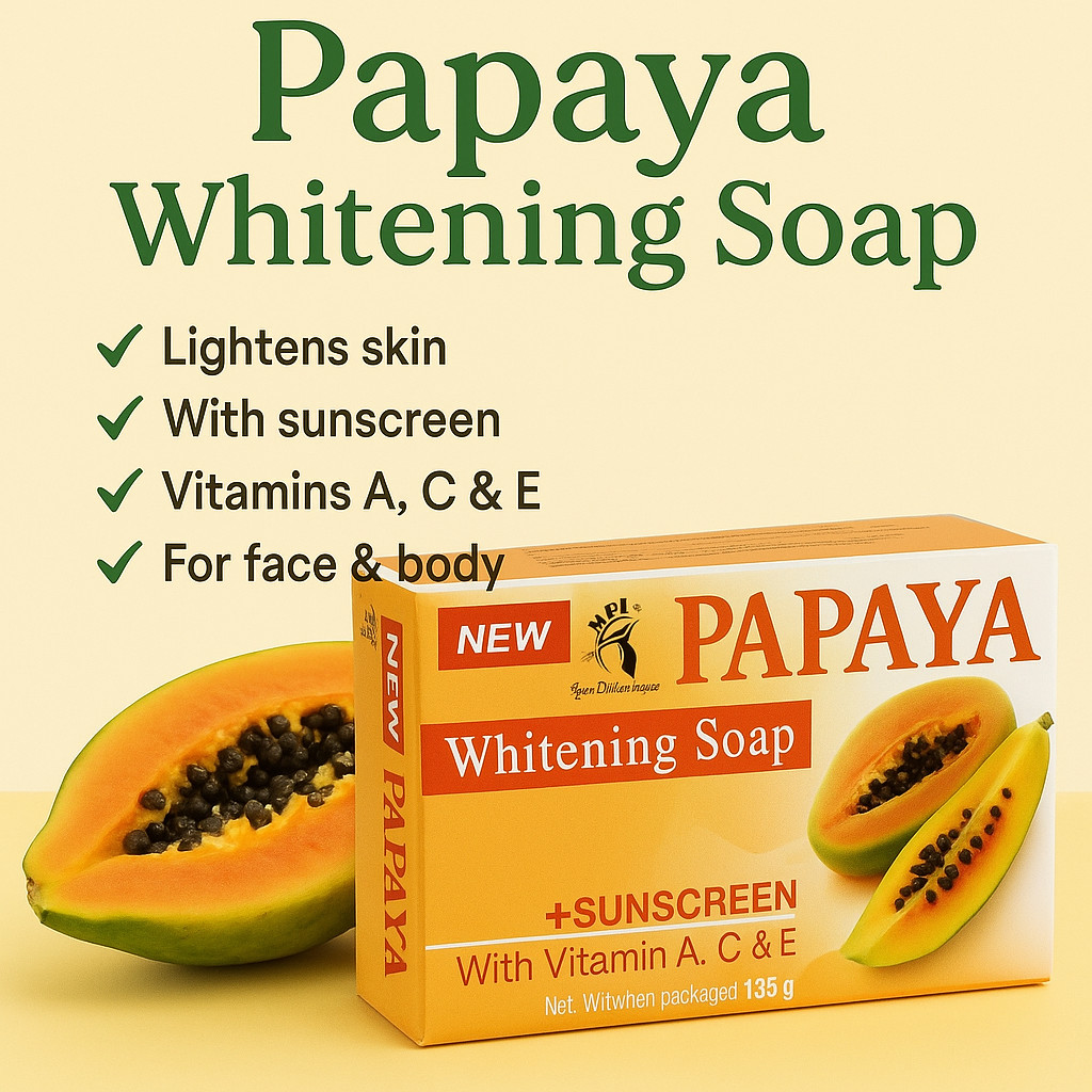 (3x) Original Papaya Whitening Herbal Soap – 135g | Skin Lightening