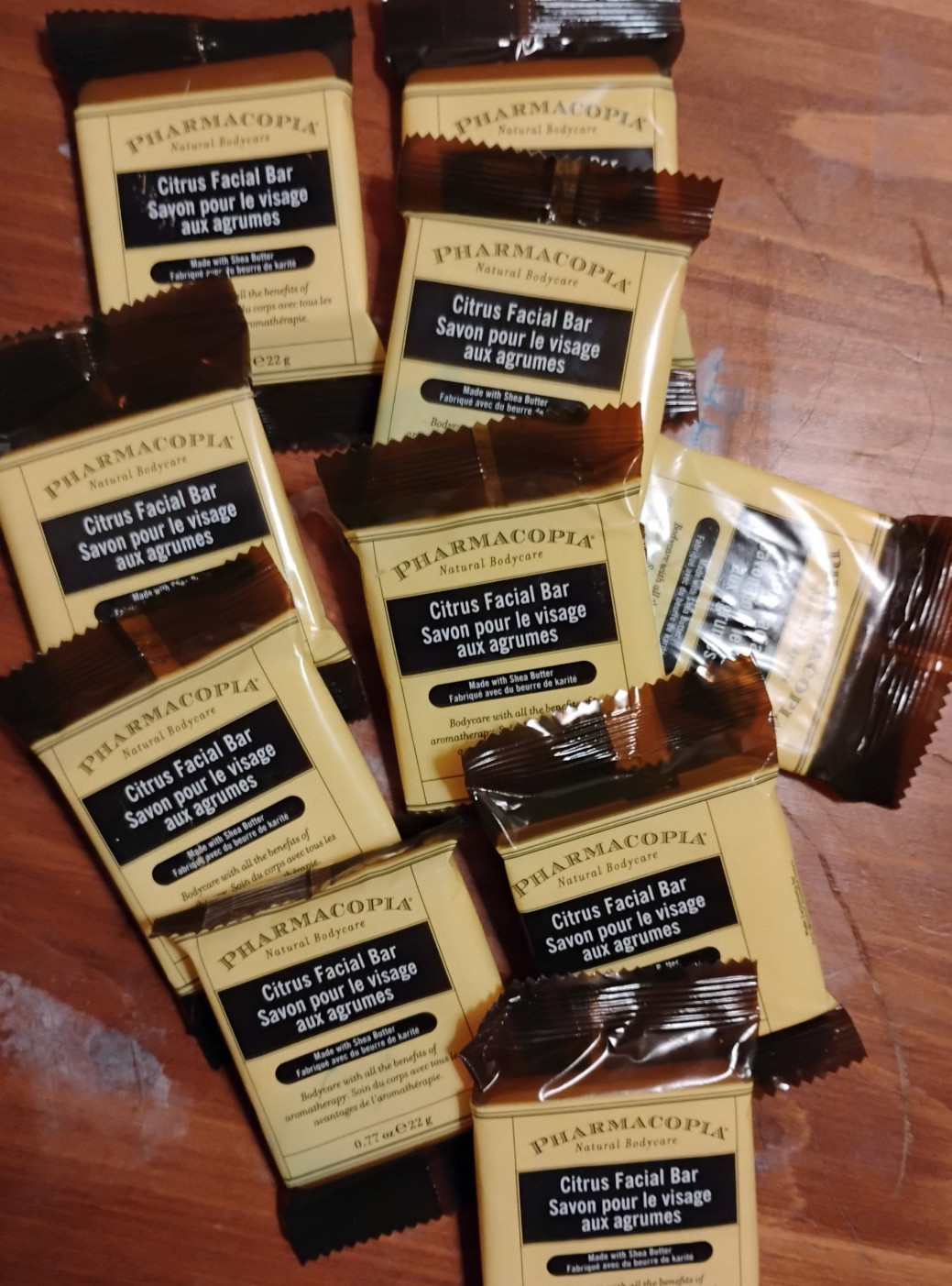 Lot 10 Pharmacopia Soap Facial CITRUS bar Shea butter .77 oz aromatherapy
