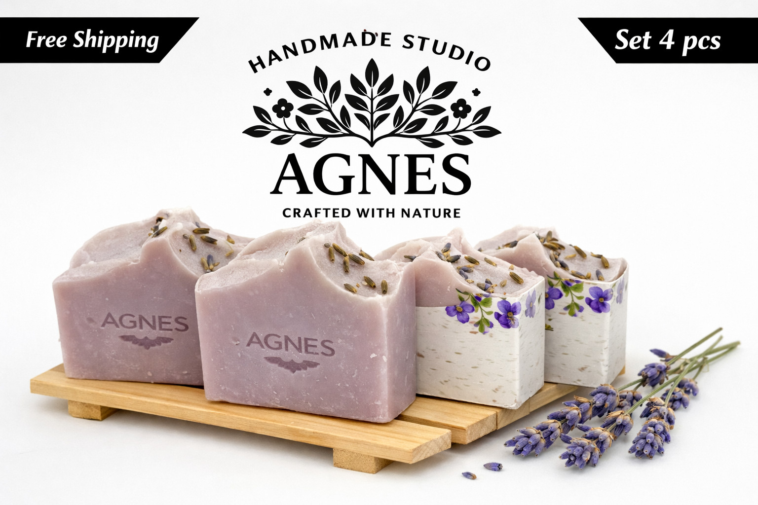 Lavender Soap Bar Set of 4 pcs