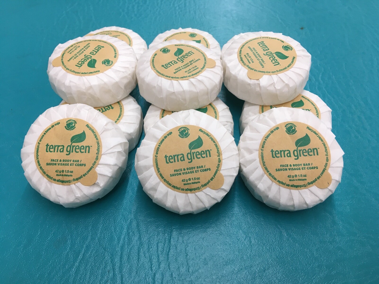 12 Terra Green Face and Body Soap Bar 1.5 oz Larger Size Travel 1 1/2 Ounce