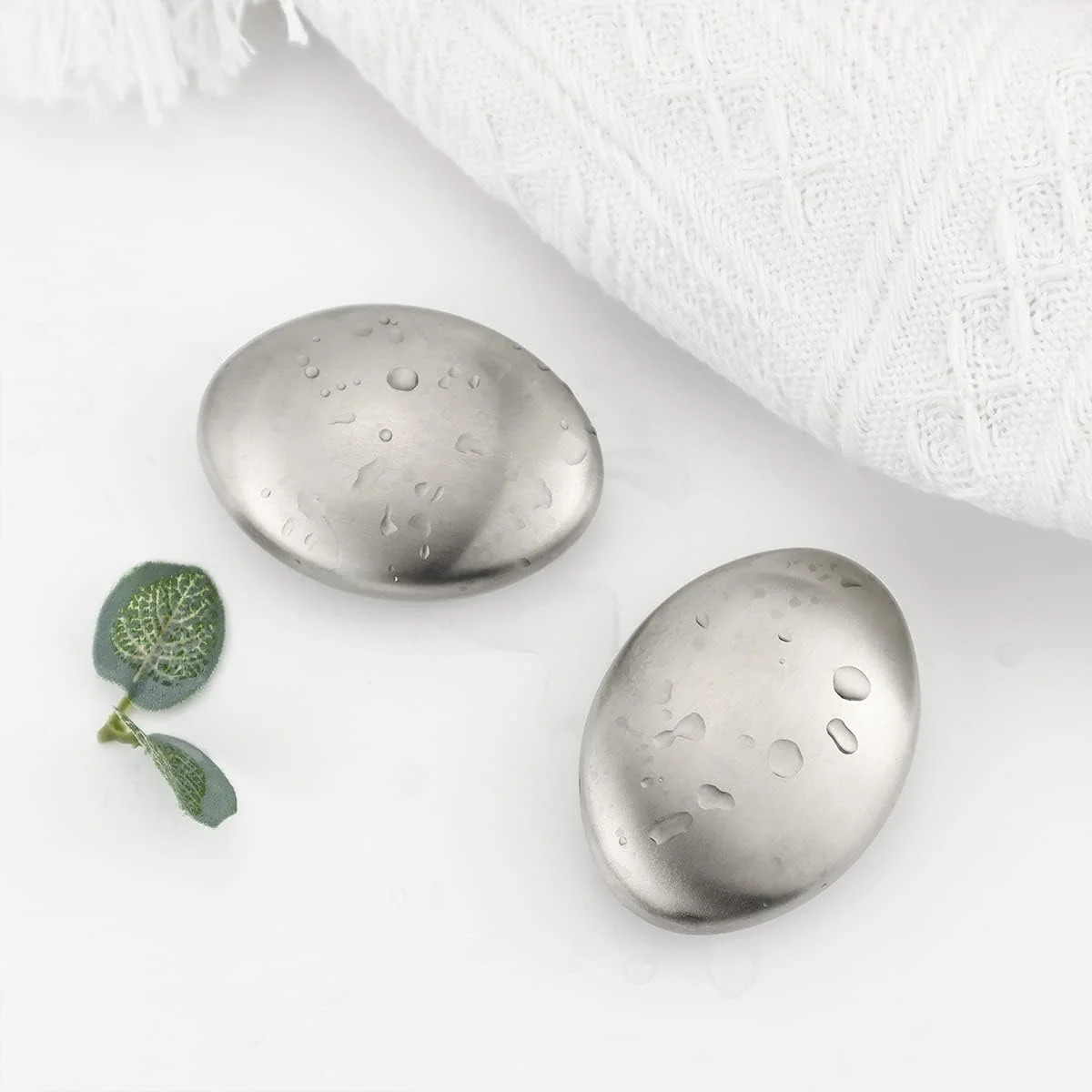2 PCS Stainless Steel Soap, Magic Metal Odor Remover Bar Eliminating Smells Like