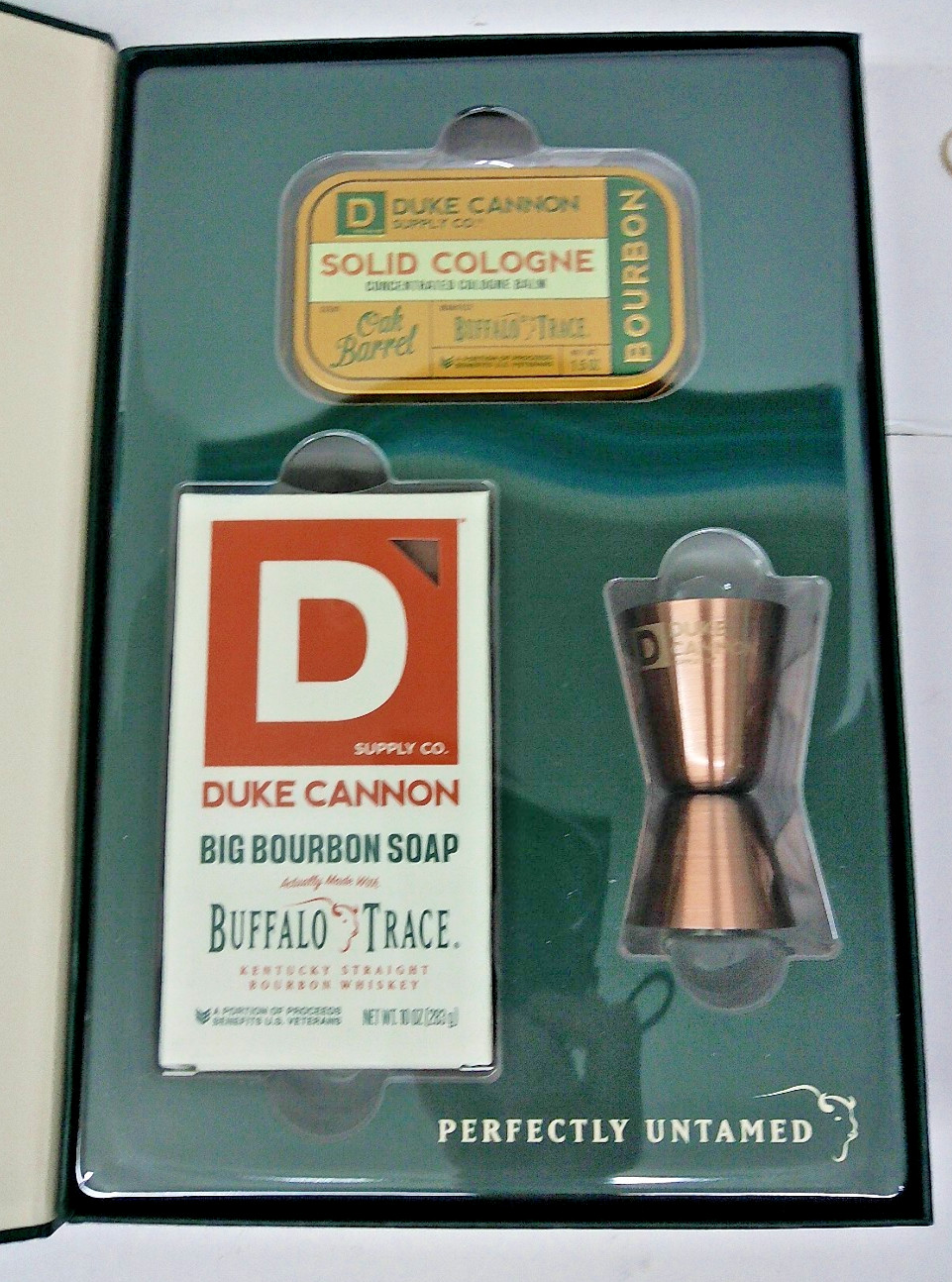 Duke Cannon Soap. The Bourbon Barrel Set In Gift Box. With Buffalo Trace Bourbon