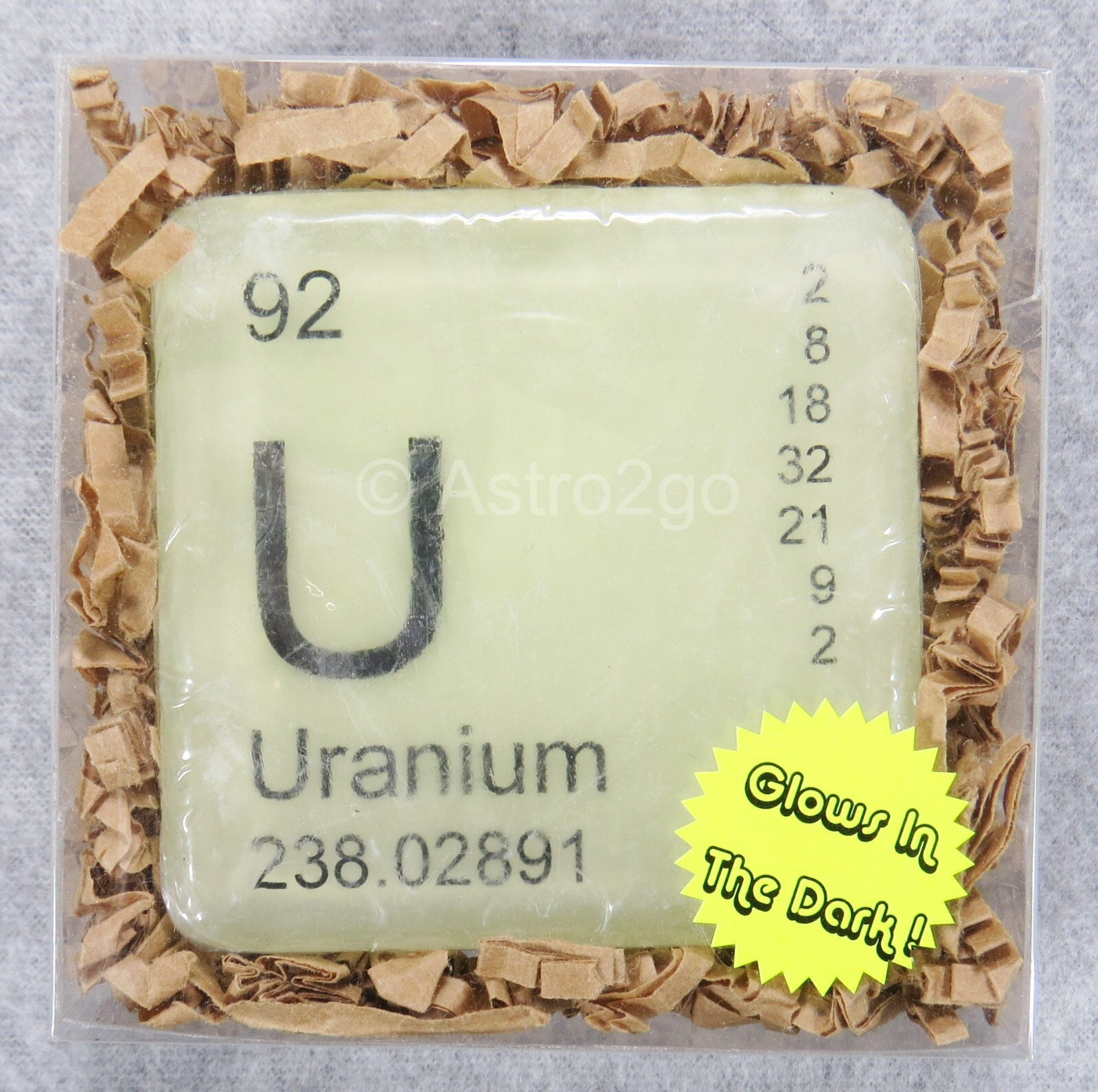 PERIODIC TABLE ELEMENT “U” URANIUM NOVELTY GLOW HAND SOAP-4 oz JUST BUBBLY NEW!