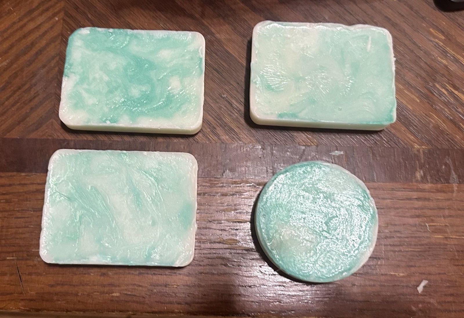 Handmade Green & White Swirl Body Bar Soap goats milk unscented