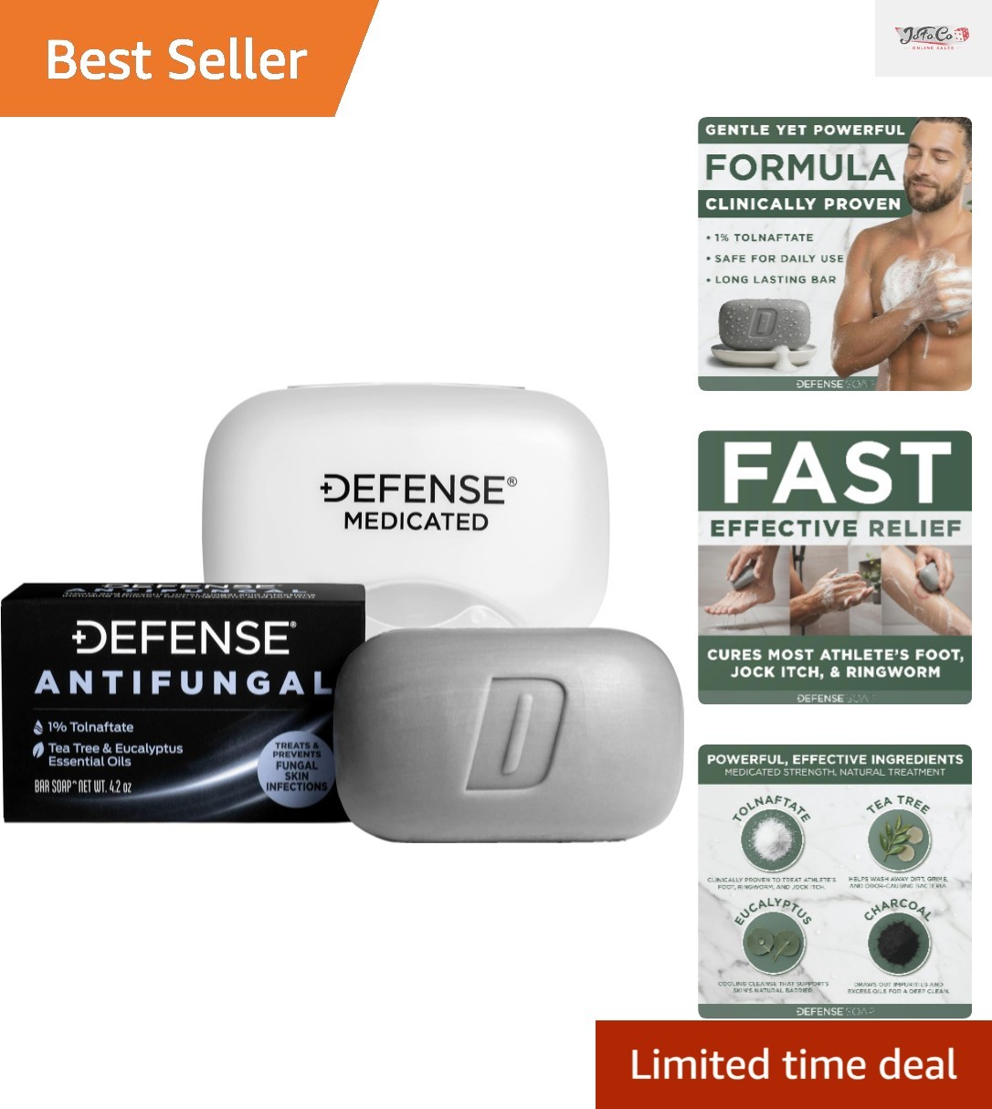 1% Tolnaftate Antifungal Soap in Snap-Tight Case | Effective Itch Control, 4.2oz