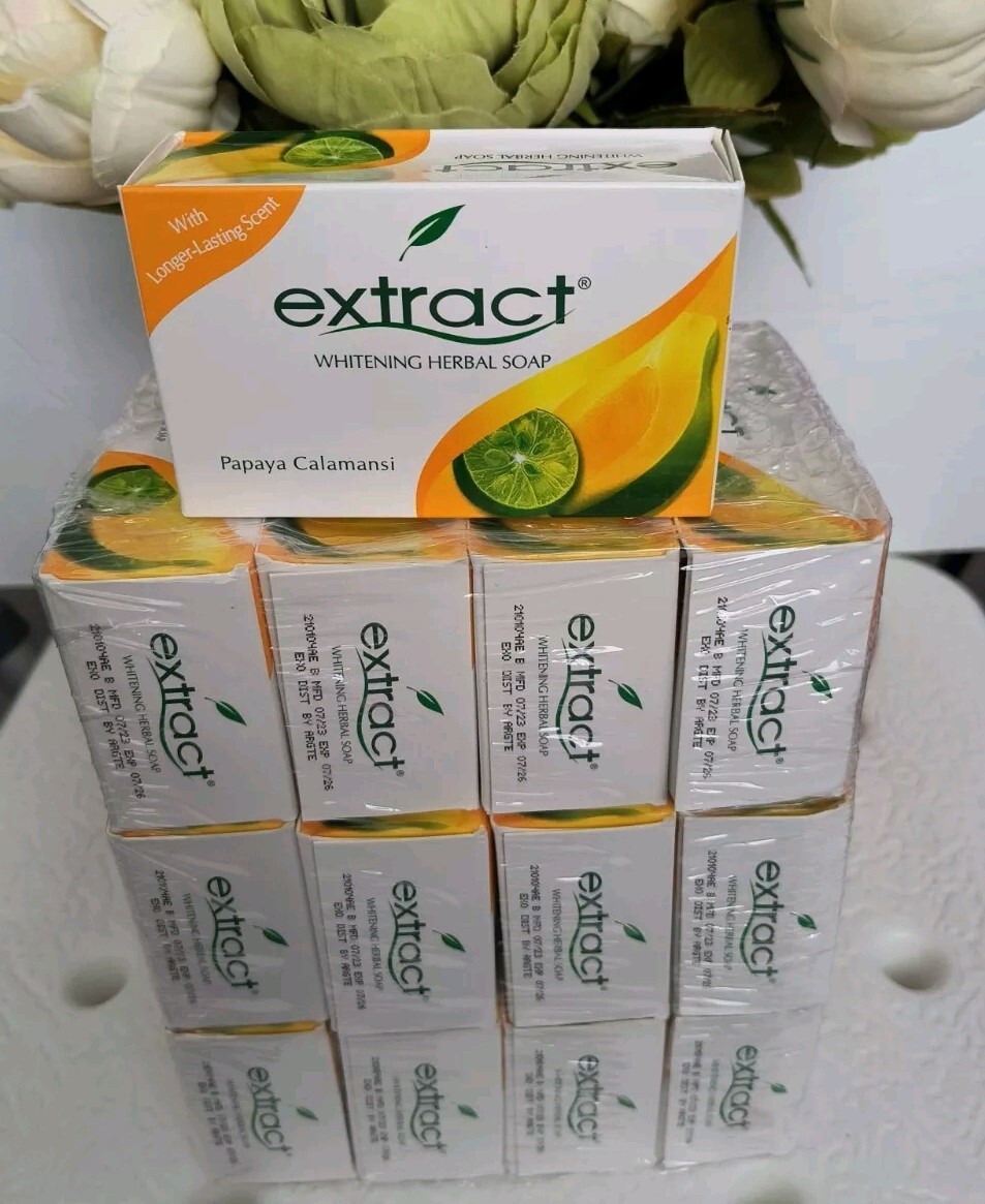 12 pcs Extract Papaya Original Whitening Herbal Soap 12 x 125g