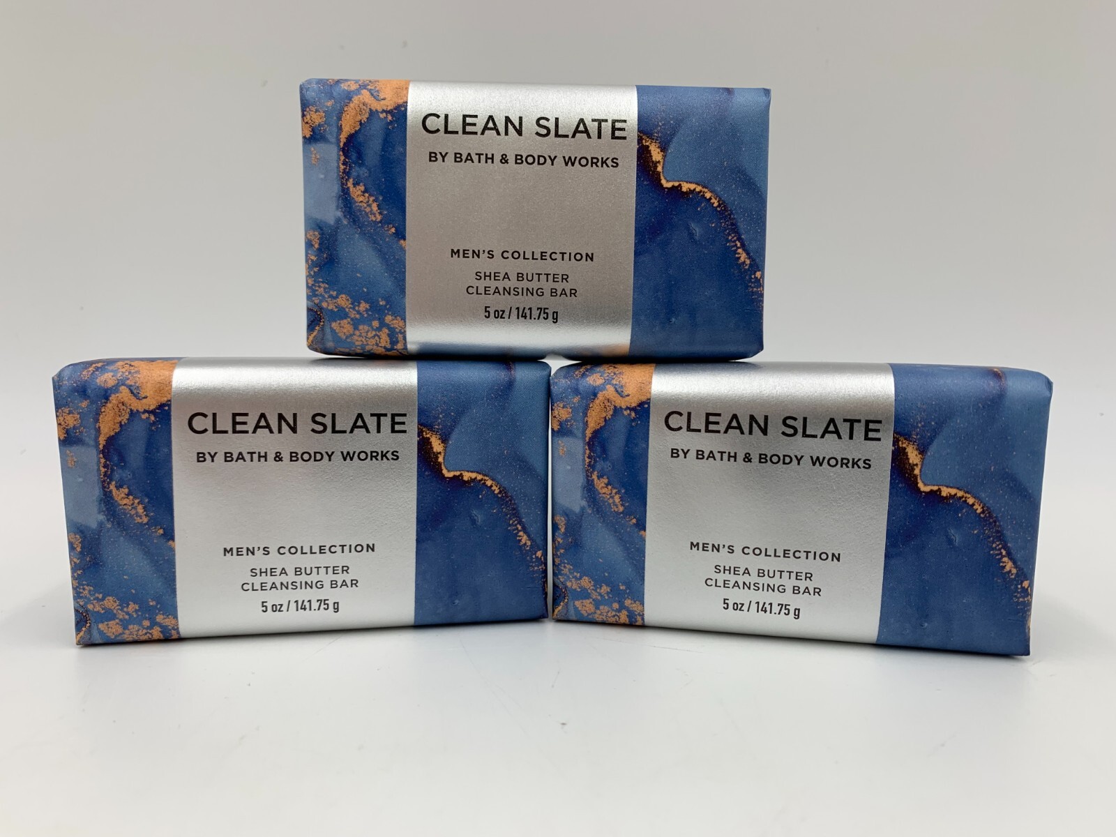 Bath & Body Works Mens Clean Slate Shea Butter Bar Soap Full Size S/3 #913W