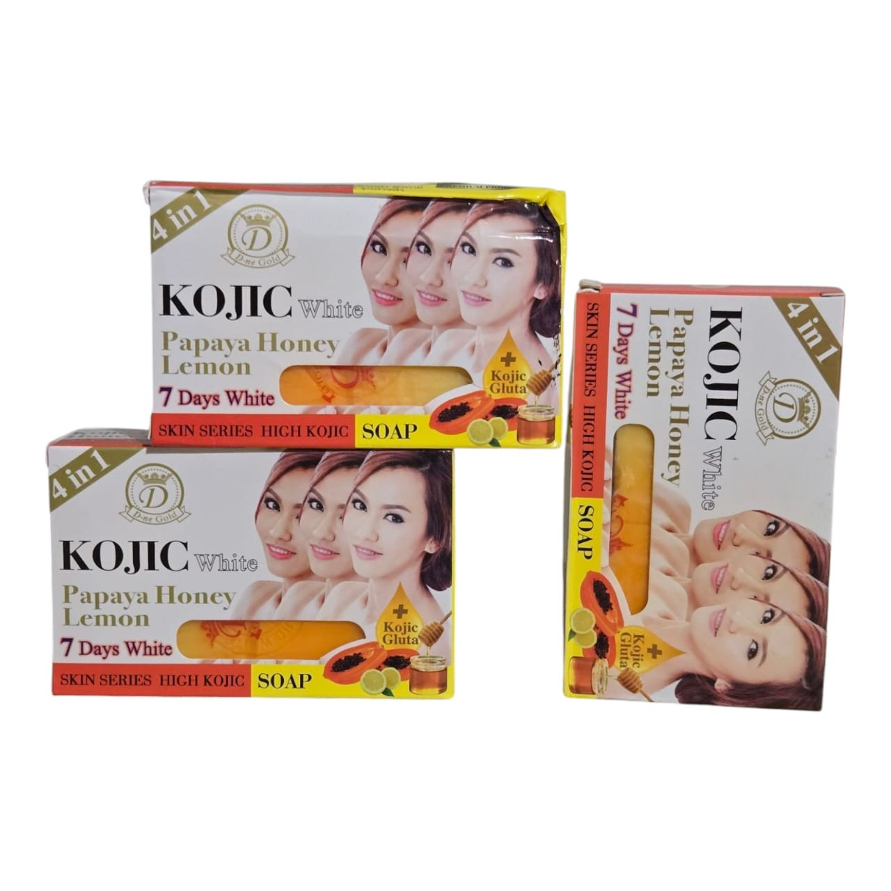Kojic white Gluta PAPAYA HONEY 🍯🍋 7days whitening Soap. Clear spot 160g 3Bar