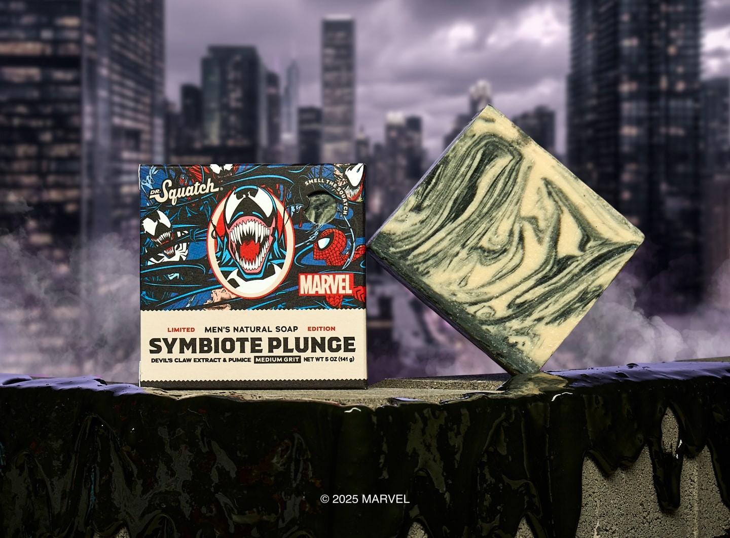 Dr. Squatch SYMBIOTE PLUNGE Bricc Bar Soap Marvel Venom Limited Edition NEW