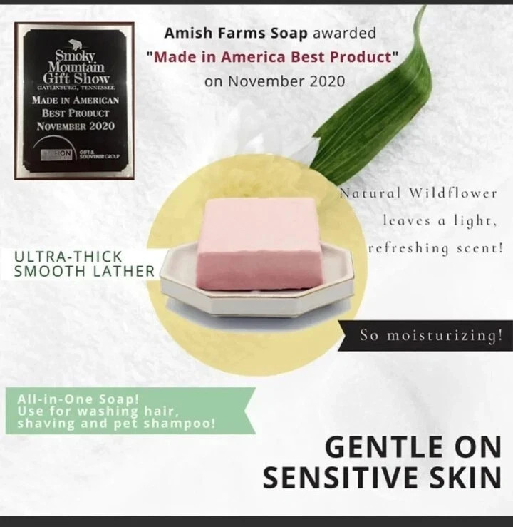 NEW – Amish Farms – Handmade Bar Soap – 6 pack