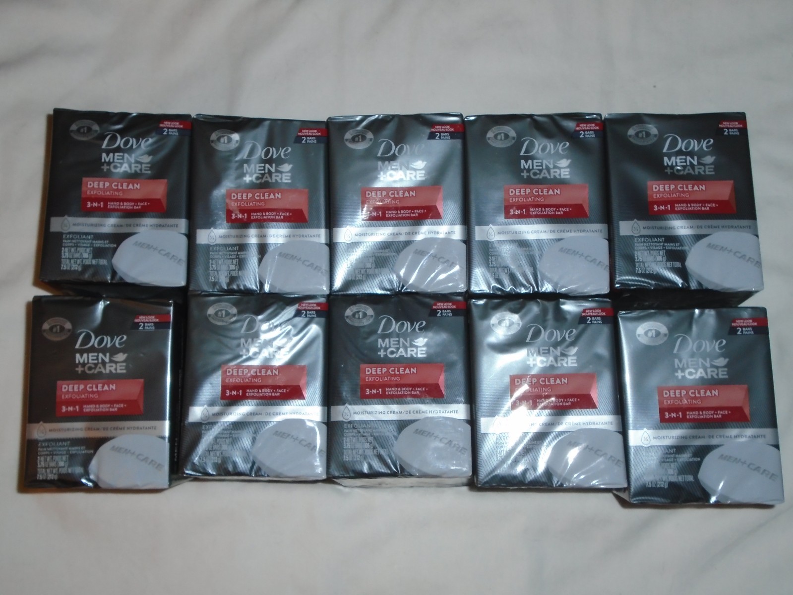 Set of 20 Dove Men Care Deep Clean Exfoliating 3-in-1 Bar Soaps 3.75 oz Bars