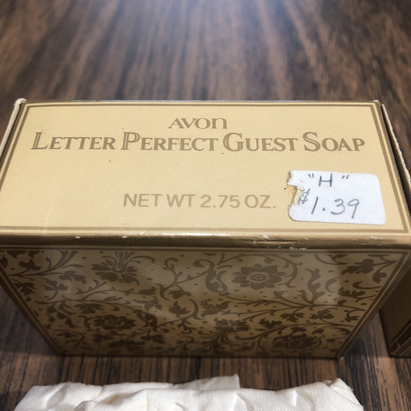 2x Vintage 1984 Avon Letter Perfect Guest Soap 2.75 oz. Bar “H” Decal New NIB