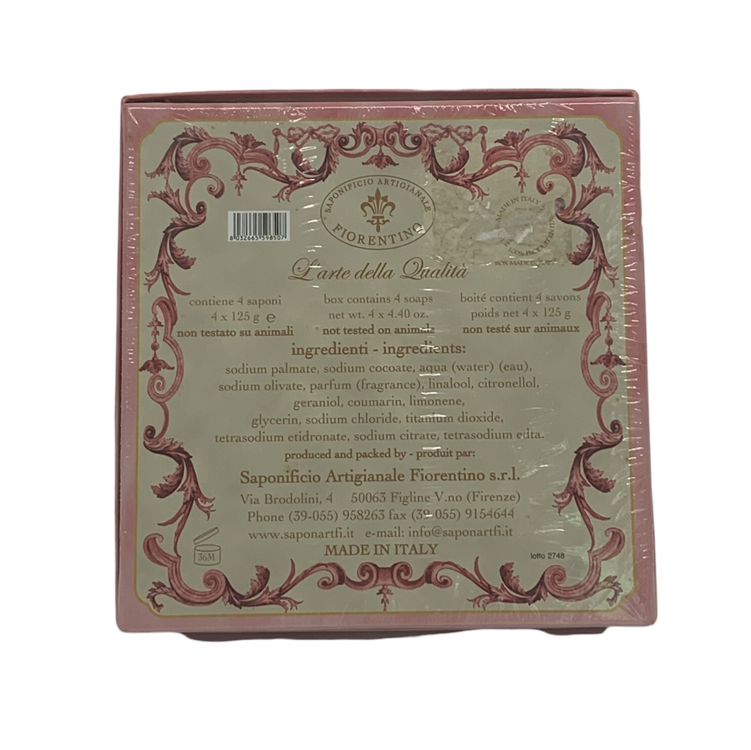 Saponificio Artigianale Fiorentino 4 – 4.40 oz Soap Set Cherub Cupid Angel Wings