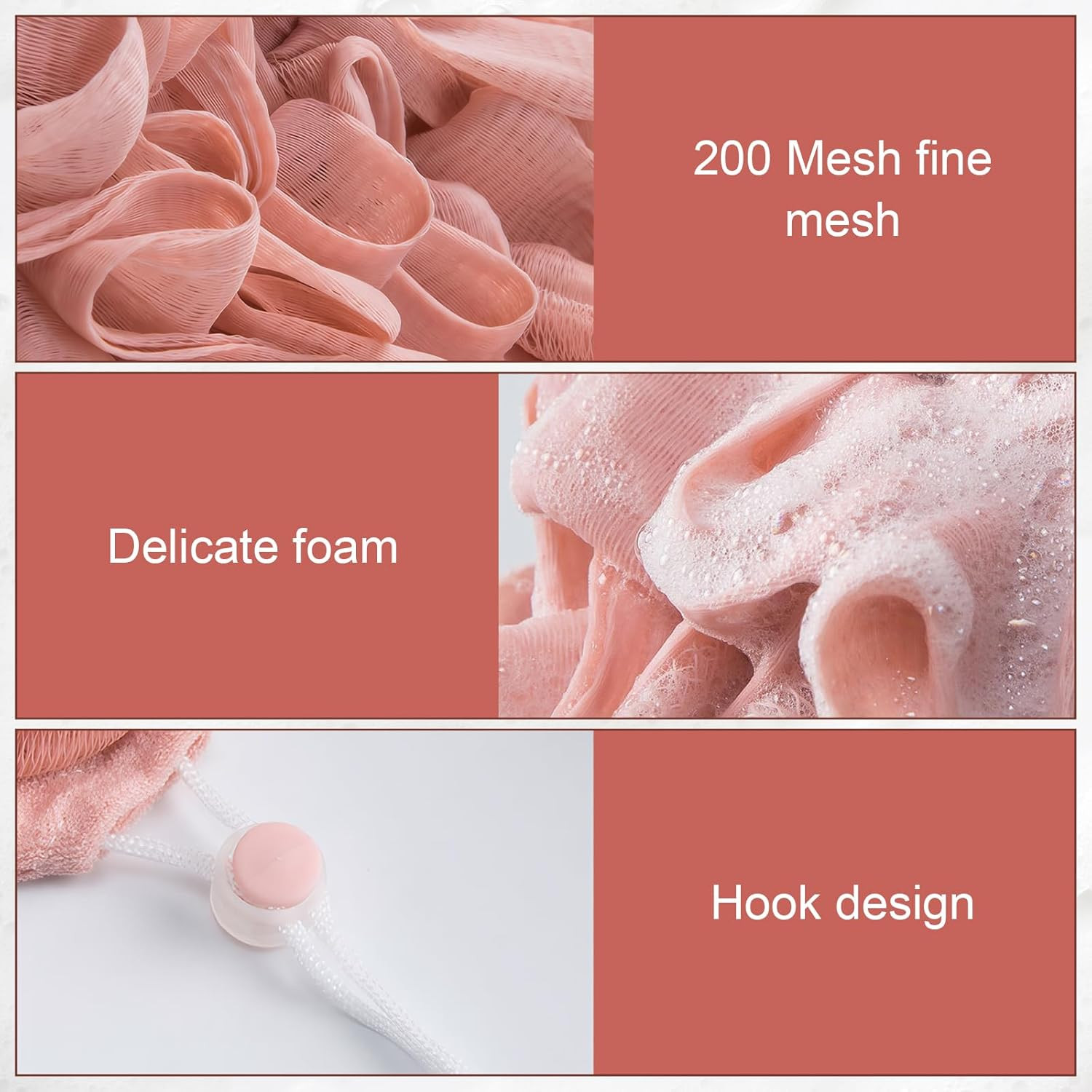 3 Pcs Soap Bar Loofah, 2 in 1 Bar Soap Loofah Pouch Can Hold Soap Effective Exfo