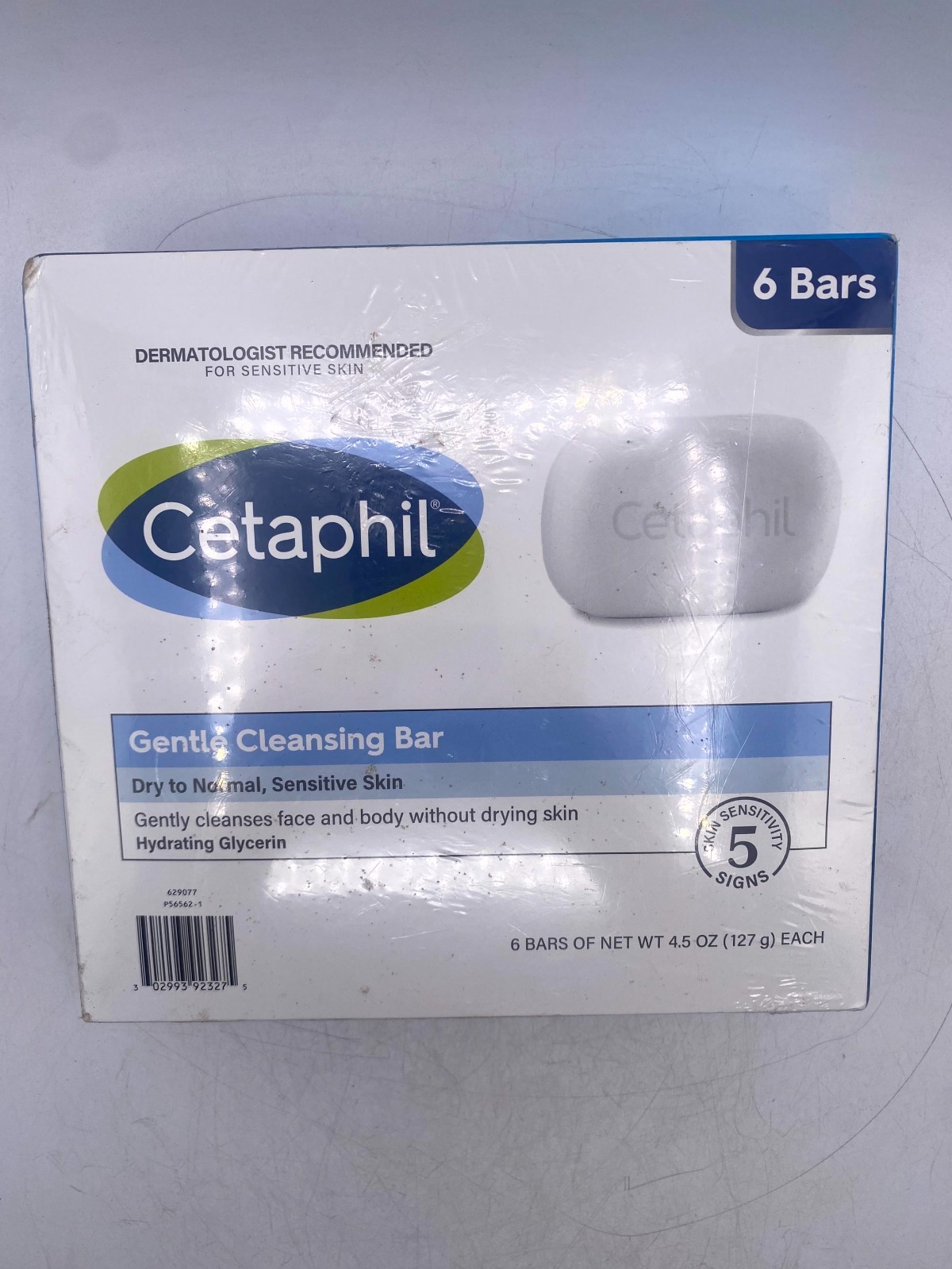 Cetaphil Gentle Face & Body Cleansing Bar Soap Dry Sensitive Skin 4.5oz (6-Pack)
