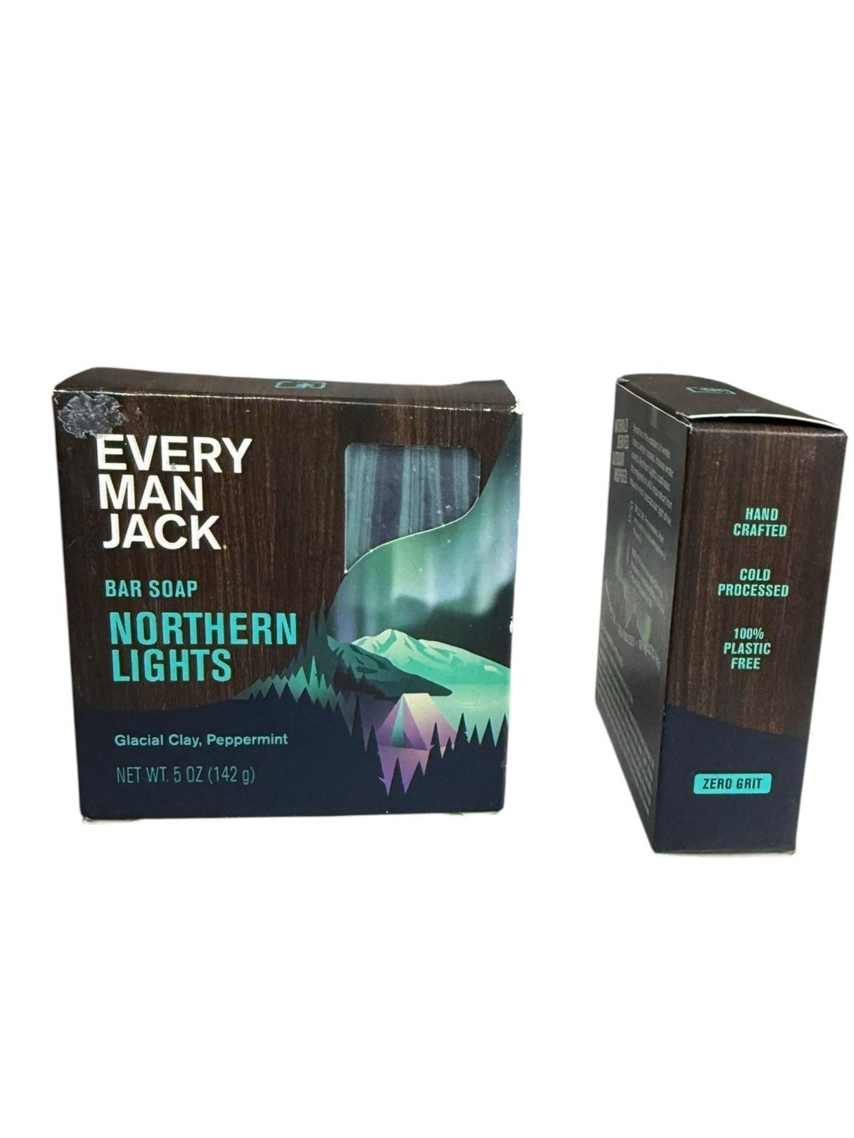 2 x Every Man Jack NORTHERN LIGHTS Bar Soap Glacial Clay Peppermint 5oz EA