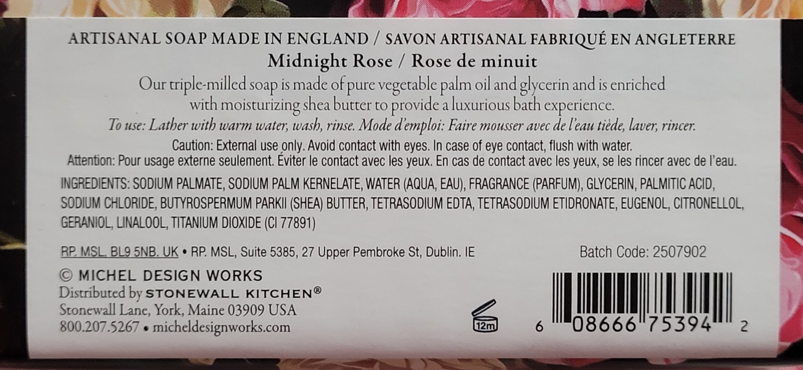 Lot 3 Michel Design Works 8.7 & 6.7 oz Large Bath Soap Bars Midnight Rose Bundle