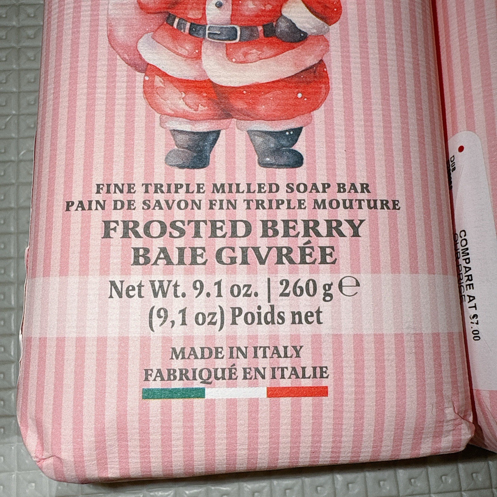 2 pcs ZENI Scent : FROSTED BERRY ITALIAN Soap Bar 9.1 Oz/each CHRISTMAS SANTA