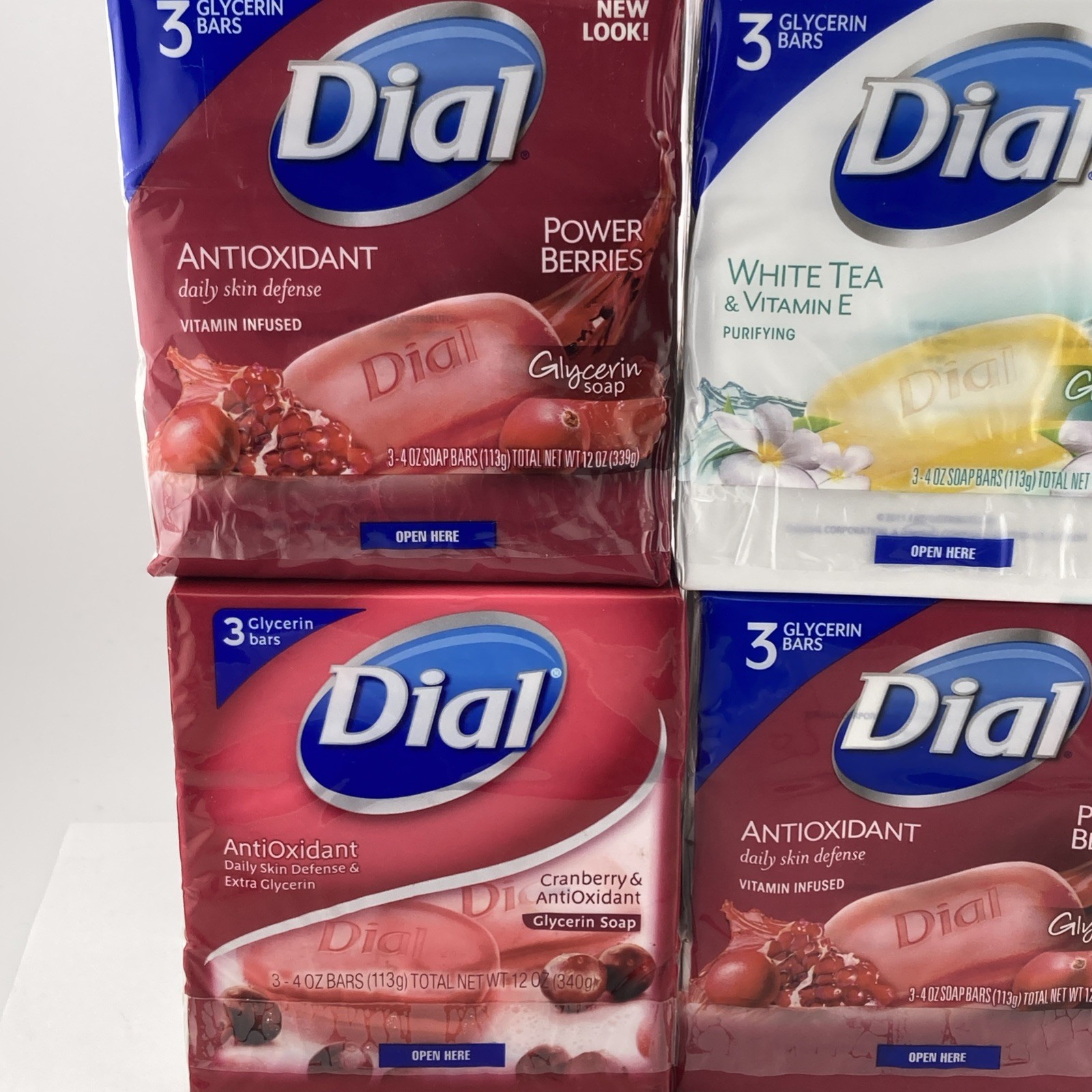 Dial Glycerin Bar Soap 3 Bars Cranberry 3 Bars White Tea 6 Bars Power Berries