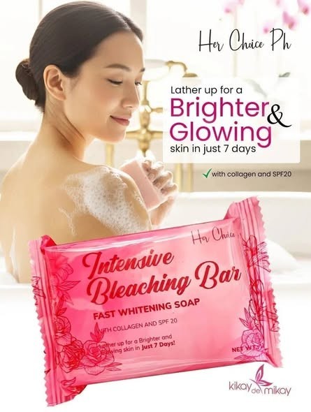 2 bars Her Choice Intensive Bleaching Bar Fast Whitening Soap (120g each)