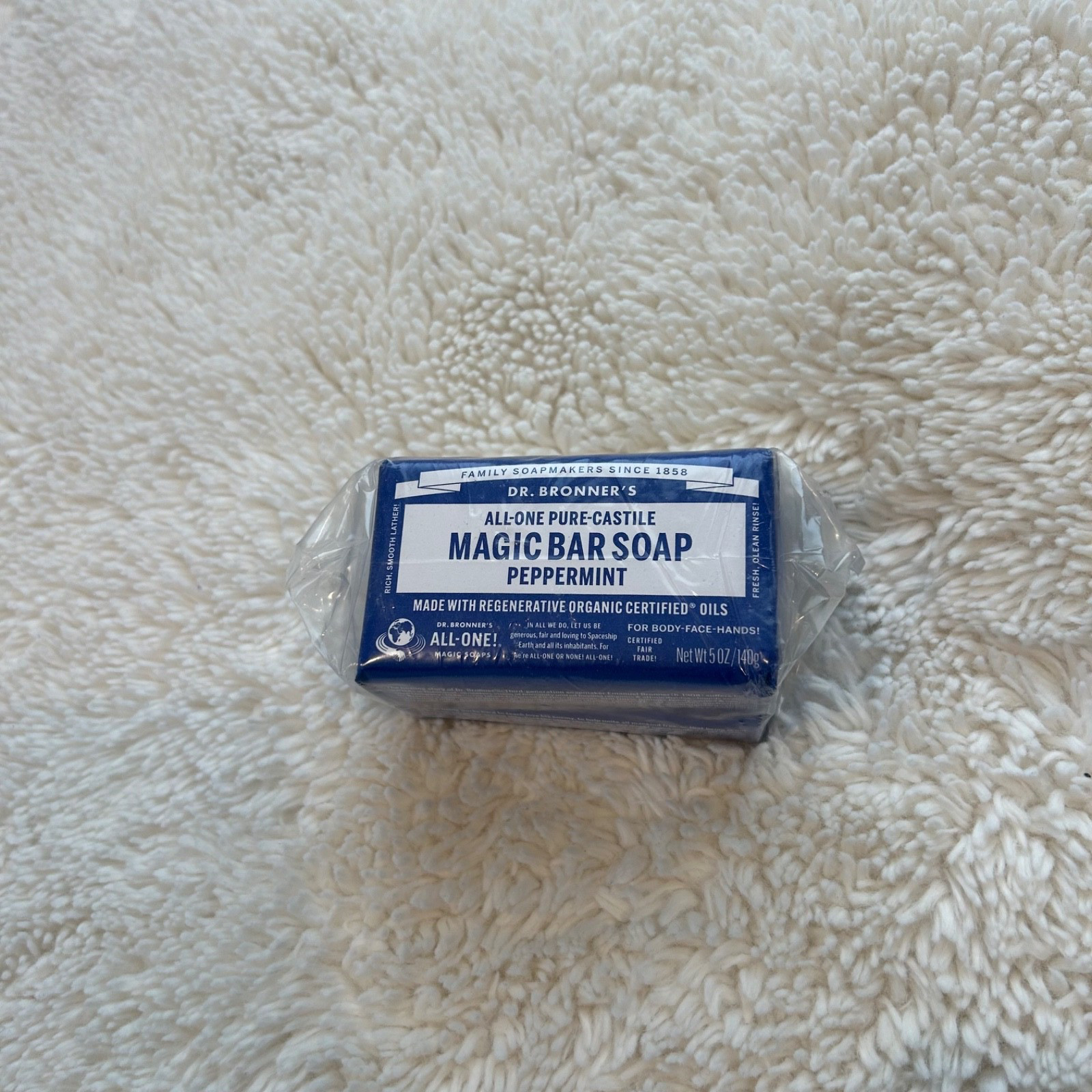 Dr. Bronner’s Organic All-One Pure-Castile Bar Soap, Peppermint – 5oz Bundle