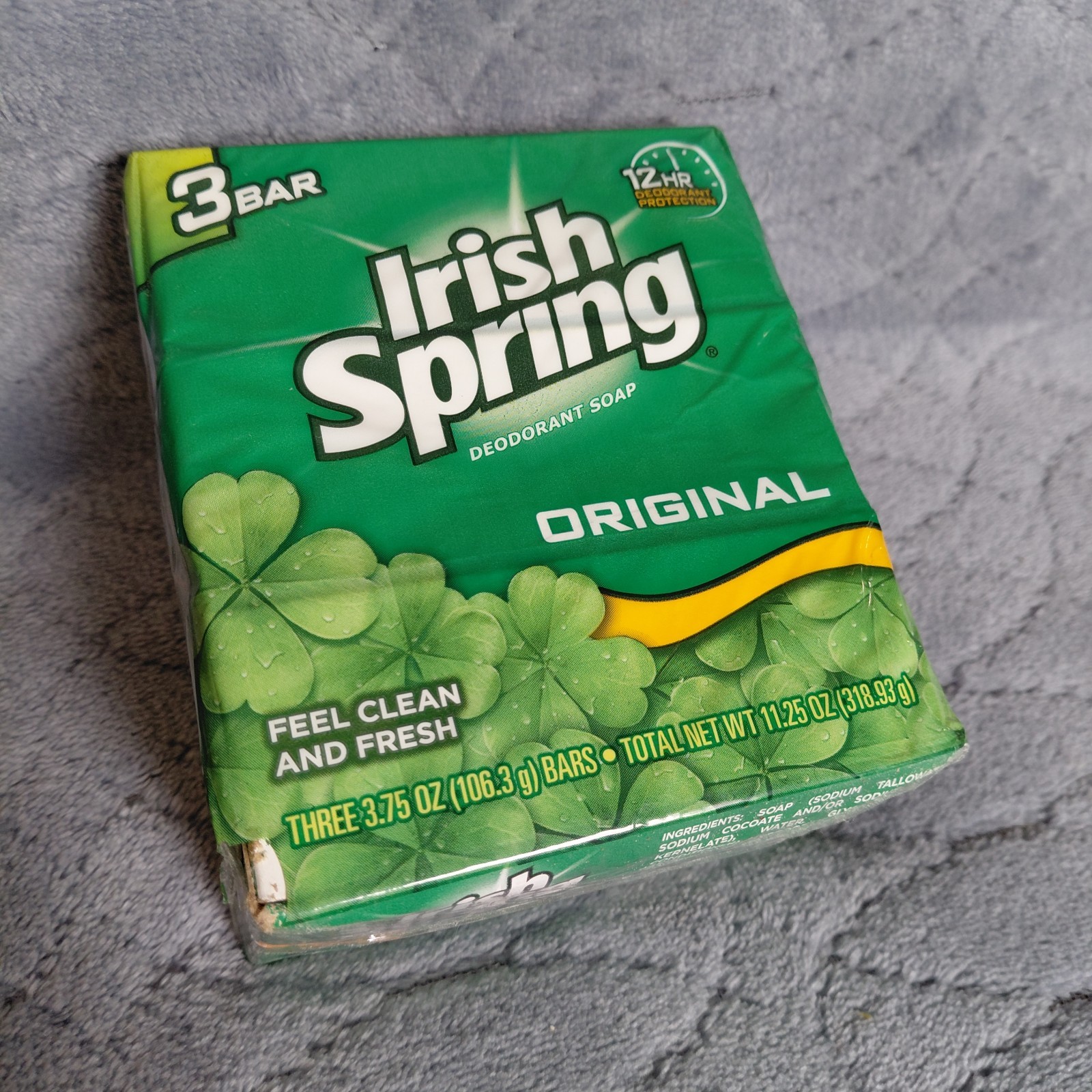 Vintage Irish Spring Soap – Original -3 Pack Bath Size 3.75 oz Bars NOS Made USA