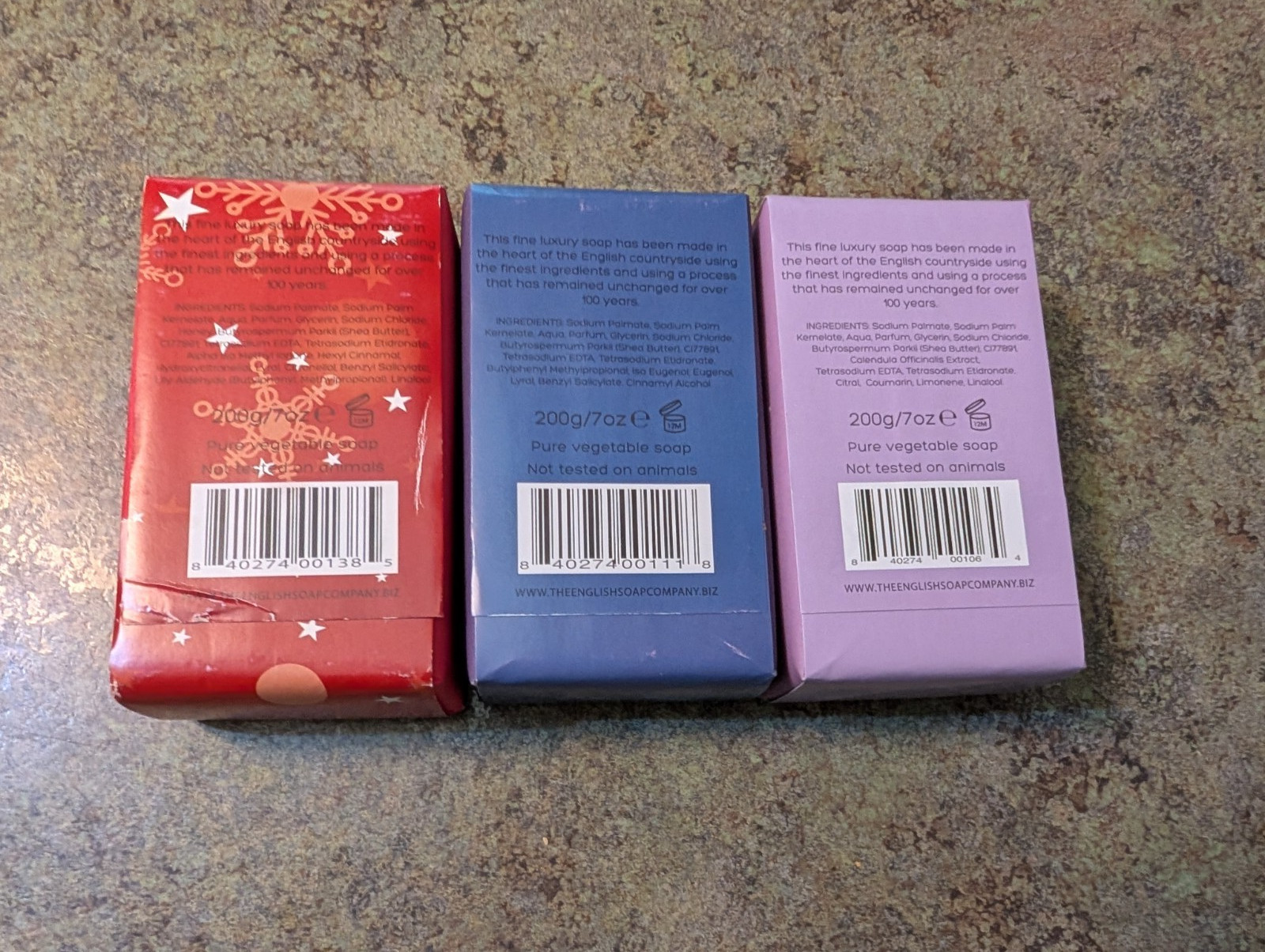 3pc Bath Bar Soap The English Soap England Sealed NEW 7oz 200g Each