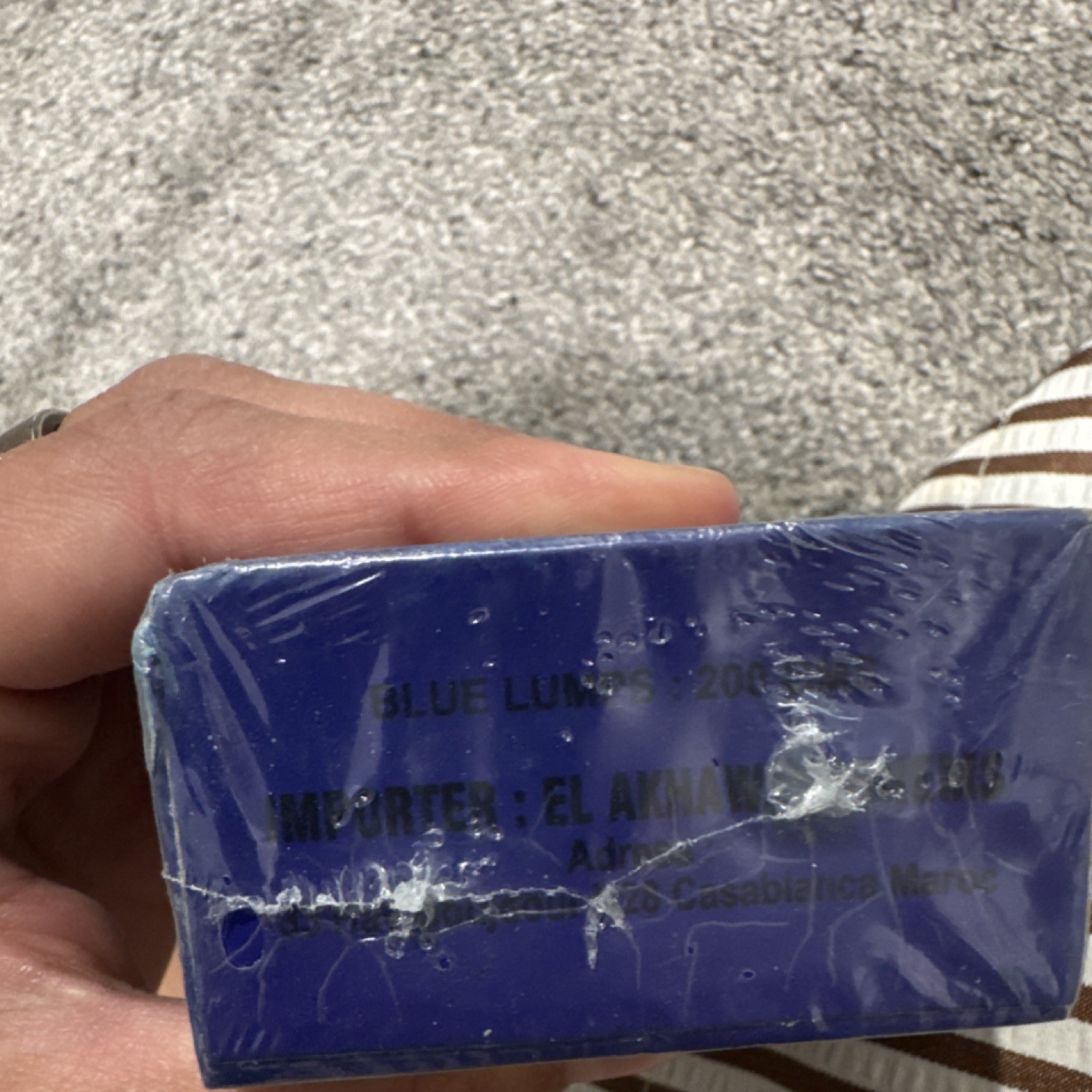 AKHAWAYN CHEMS Blue Rectangular Body Bar Soap 200g Unisex Kids Men Women